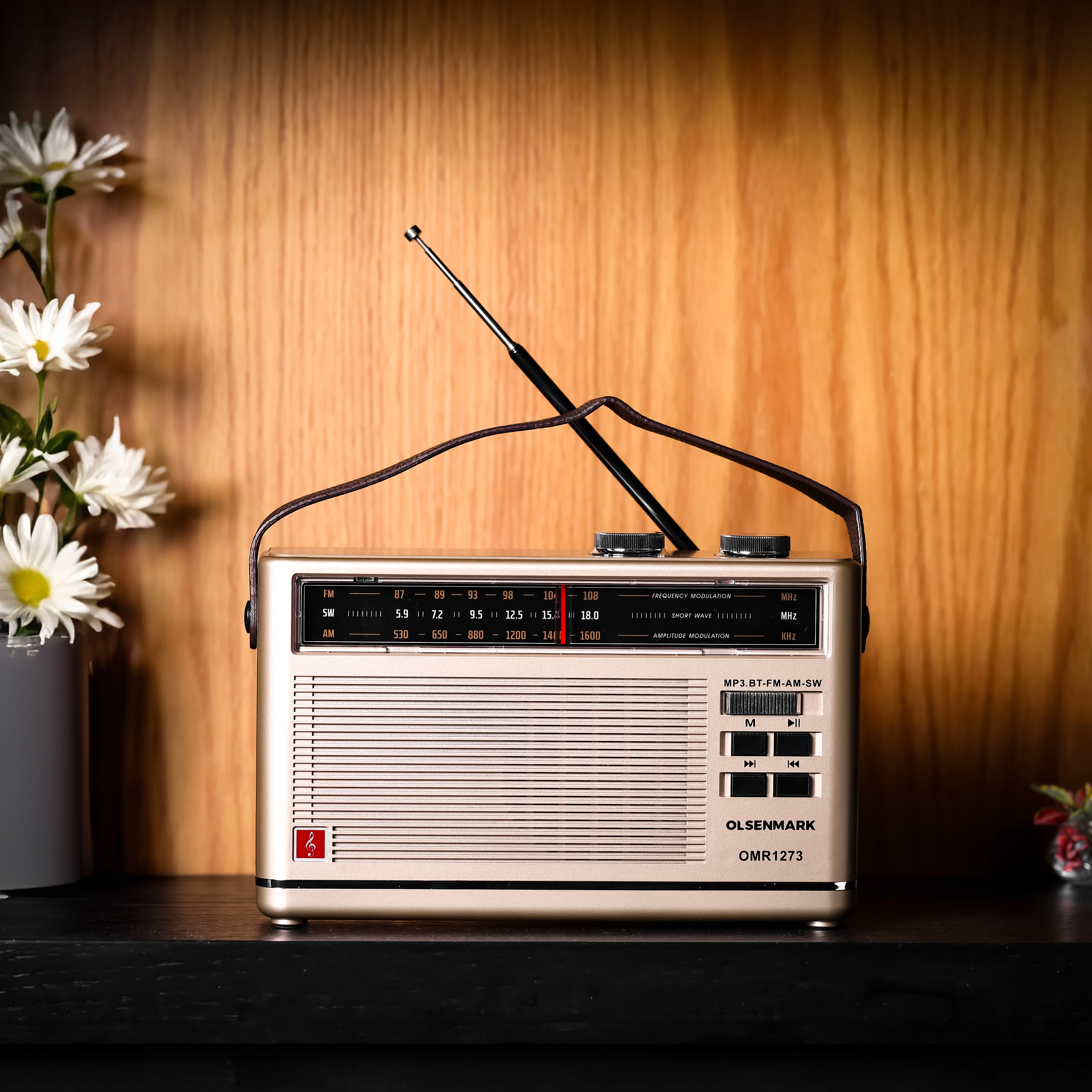 Olsenmark OMR1273 3 Band Rechargeable Radio| AM/FM/SW receiver with Bluetooth wireless connection| USB/TF MP3 player, lithium battery and DC 5V charging support| - Image 3