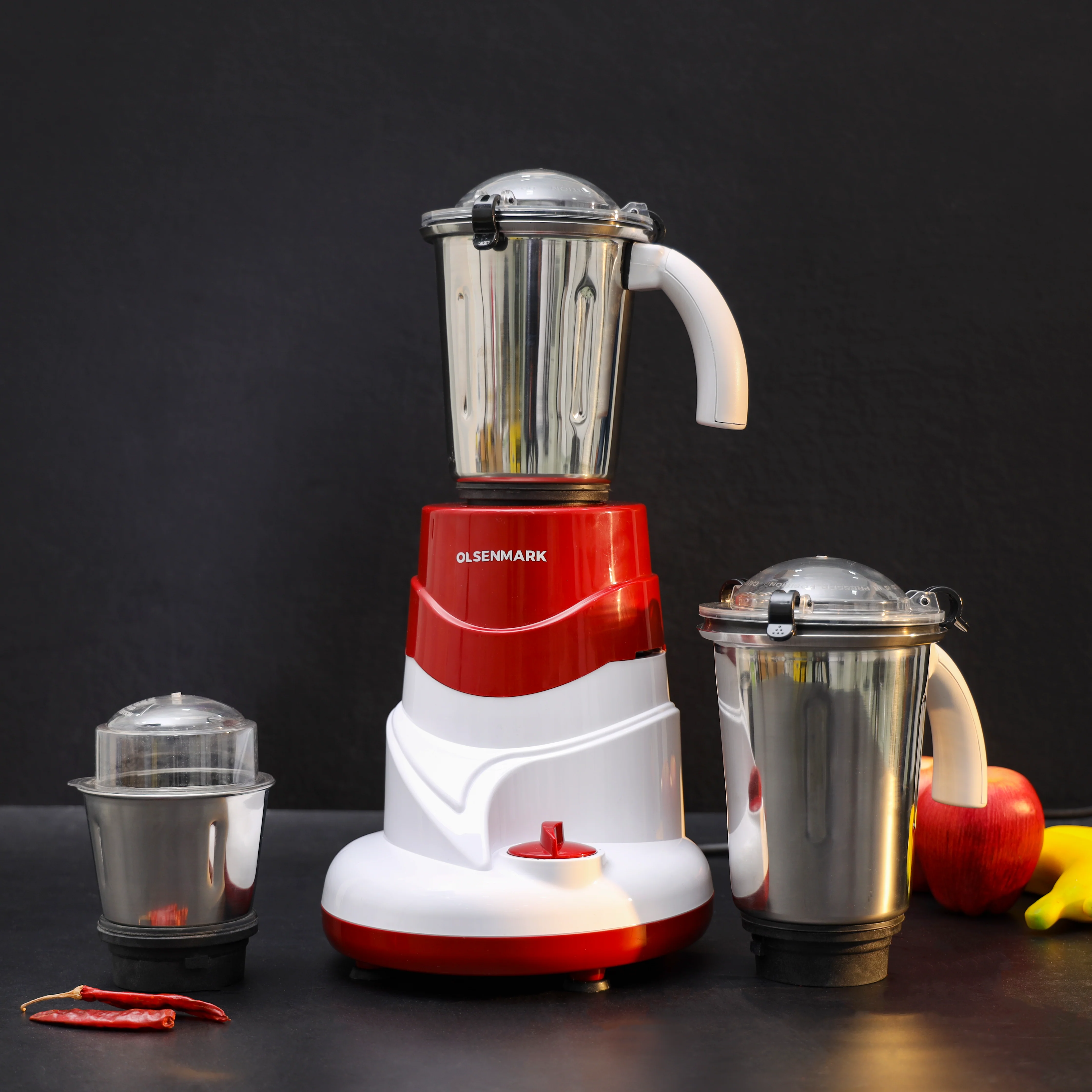 Olsenmark OMSB2440 3-in-1 Mixer Grinder 550W| powerful 100% copper motor & 3-speed control| stainless steel jar set, overload protection & ABS body for daily use| - Image 4
