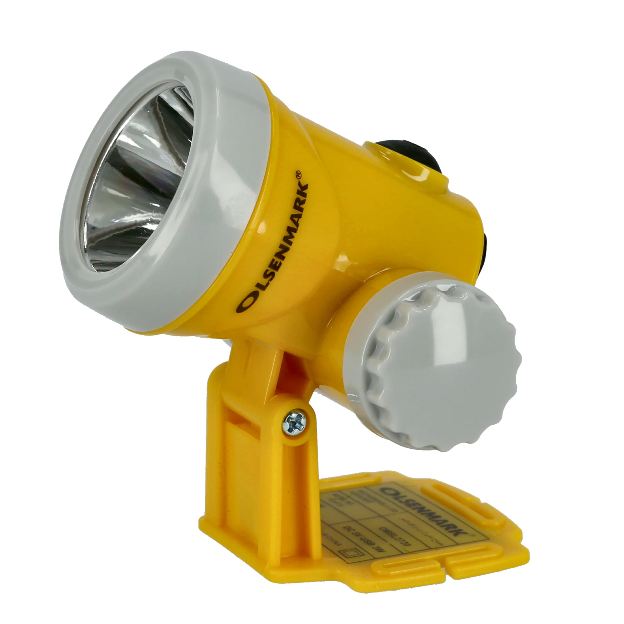 Olsenmark OMSL2720 rechargeable 3W LED headlight | bright, hands-free illumination with USB charging| a 1500mAh battery, and adjustable comfort for outdoor work|