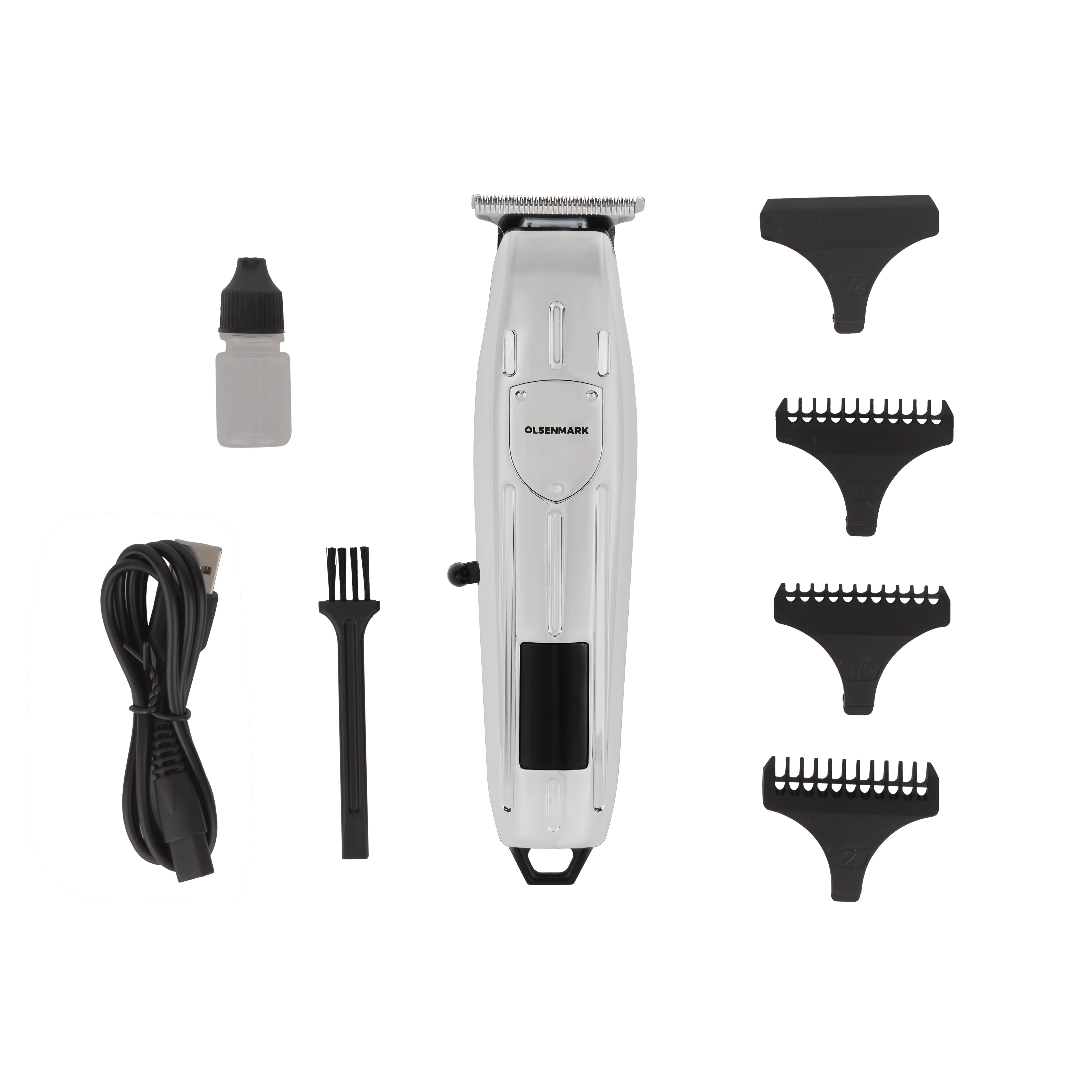 Olsenmark OMTR4100 hair & beard trimmer| 6400RPM motor with LED display & sharp precision blades| 90-minute cordless runtime & DC 5V USB charging for accurate grooming|