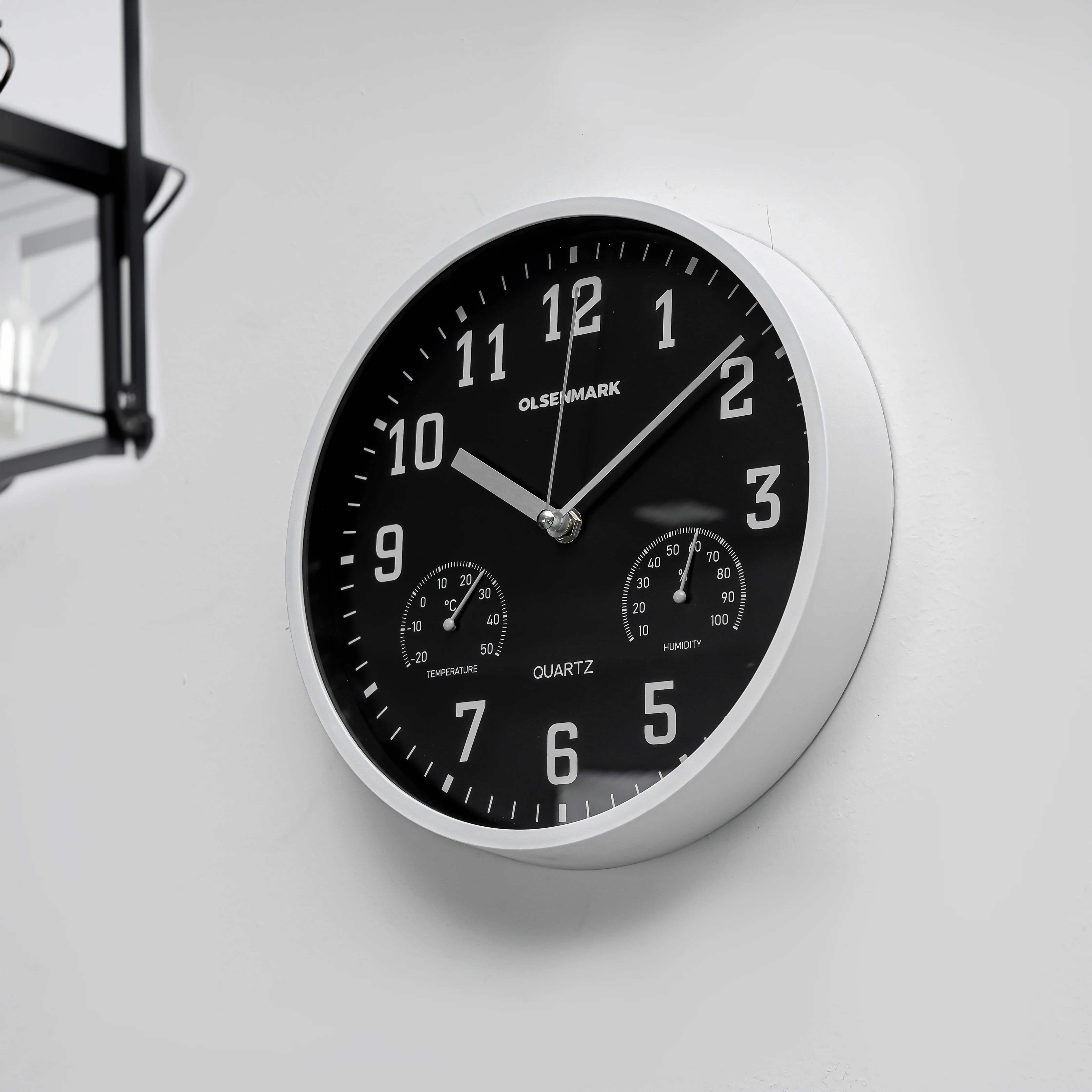 Olsenmark OMWC1777 Wall Clock | temperature and humidity display with precise quartz movement| clear glass lens, and modern design ideal for home or office décor| - Image 3