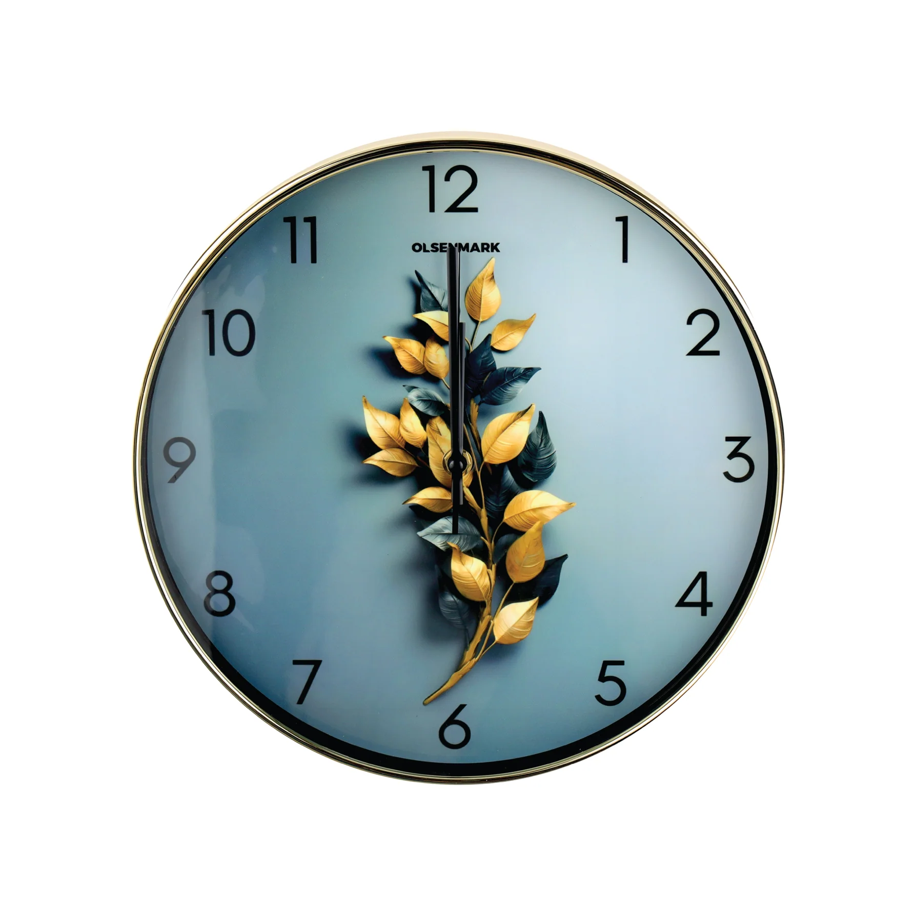 Olsenmark OMWC1917 Decorative Leaf Design Wall Clock| silent quartz movement offers accurate timekeeping| modern styling, clear numerals, ideal for homes and offices use|