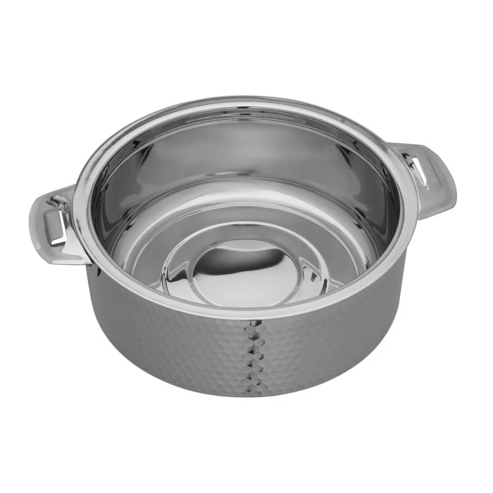 Reeva Hammered Double Wall Stainless Steel Hot Pot, RF10536 | Firm Twist Lock | Strong Handles | Steel Serving Pot, Chapati Storage Box, Roti Serving Pot, Chapati Dabba - Image 3