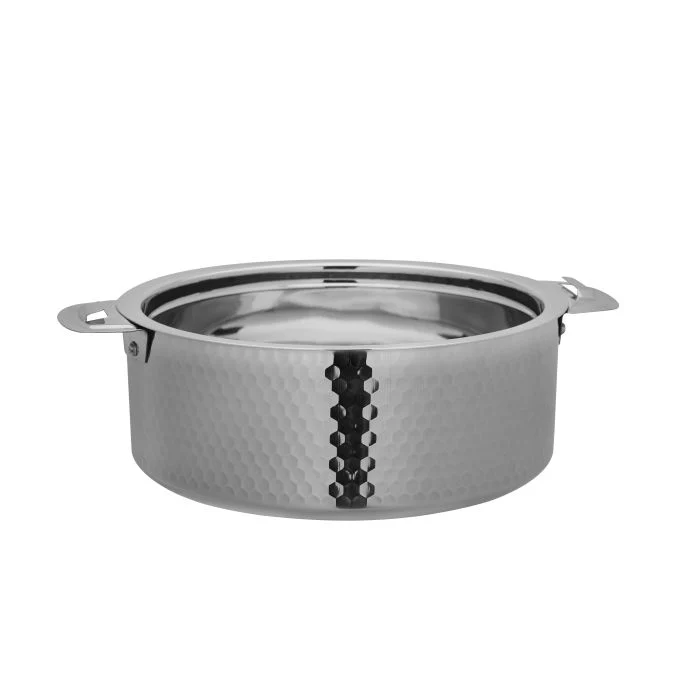 Reeva Hammered Double Wall Stainless Steel Hot Pot, RF10537 | Firm Twist Lock | Strong Handles | Steel Serving Pot, Steel Chapati Storage Box, Roti Serving Pot - Image 4