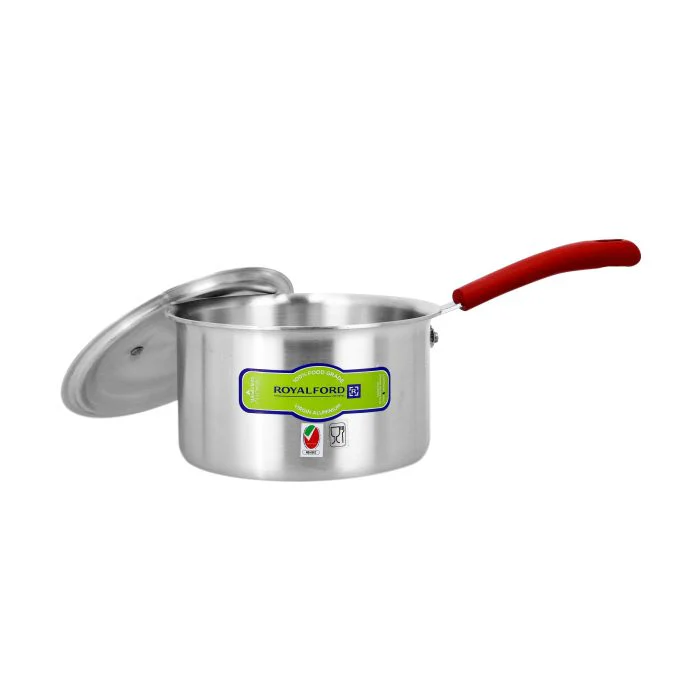 Royalford 20Cm Aluminium Milk Pan with Lid - Aluminium Saucepan Pouring Spout with Bakelite Handle, Easy to Store| Ideal as Coffee Pot, Tea Pot, Milk Pot & a Small Saucepan - Image 2