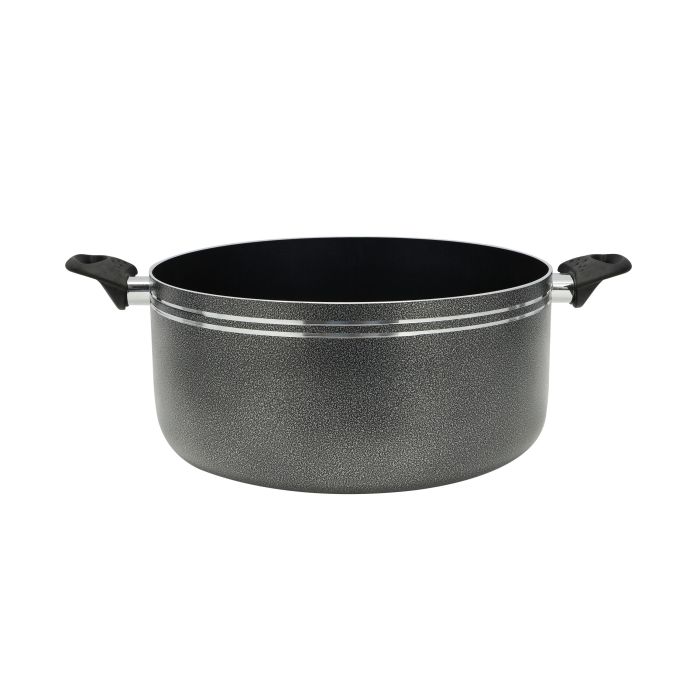 Royalford 22 CM Aluminum Casserole- RF11196| Non-Stick Aluminium Cookware| Dot Induction Base| Compatible with Hot Plate, Halogen, Gas and Induction Cooktops| 3mm Thickness and Strong Bakelite Handles and Knob| Tempered Glass Lid| Black| One-Piece - Image 4