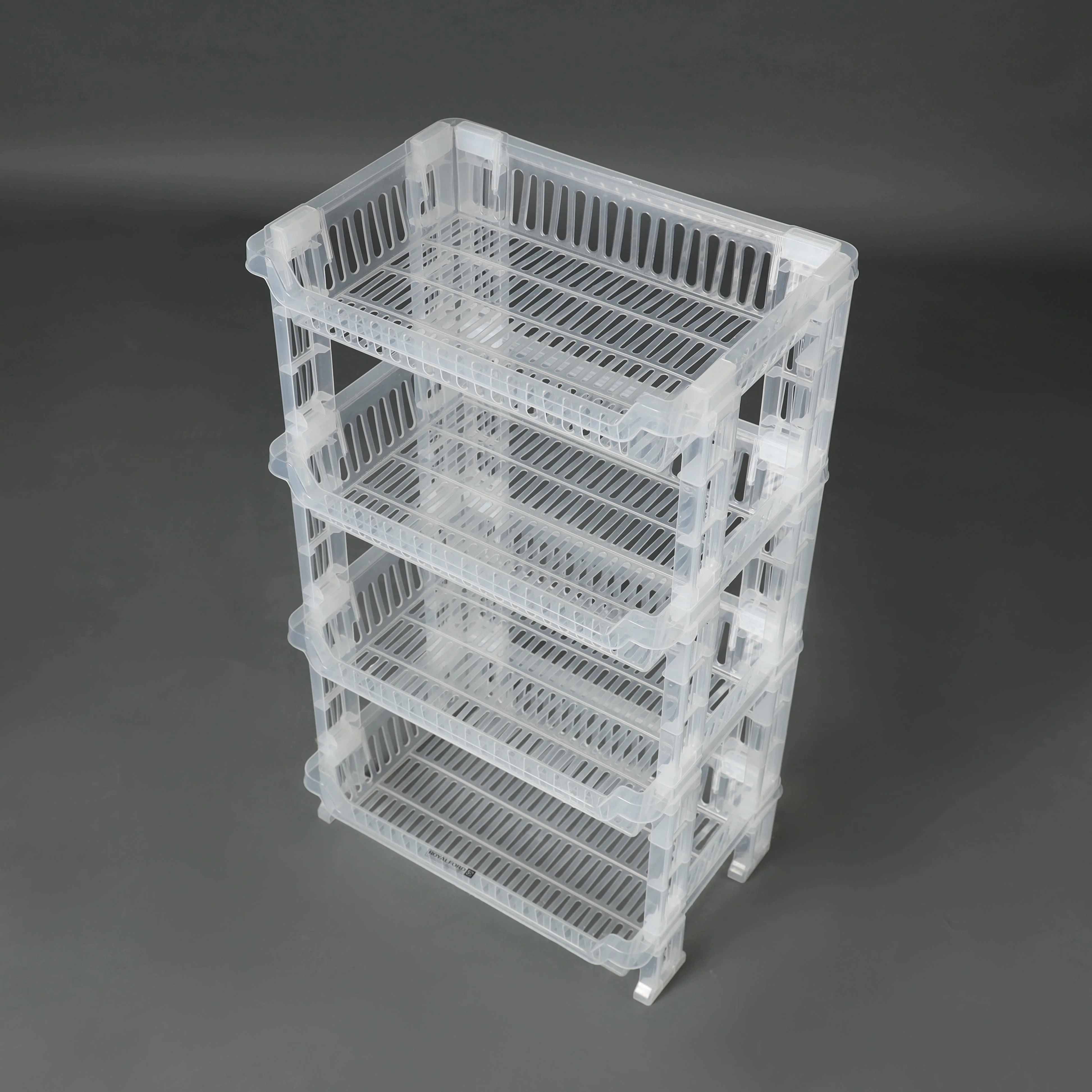 Royalford 4-Layer Vegetable Rack RF10879 | Transparent Premium Plastic Storage Stand | Space-Saving Design | Easy Assembly | Efficient 4-Tier Kitchen Organizer - Image 4