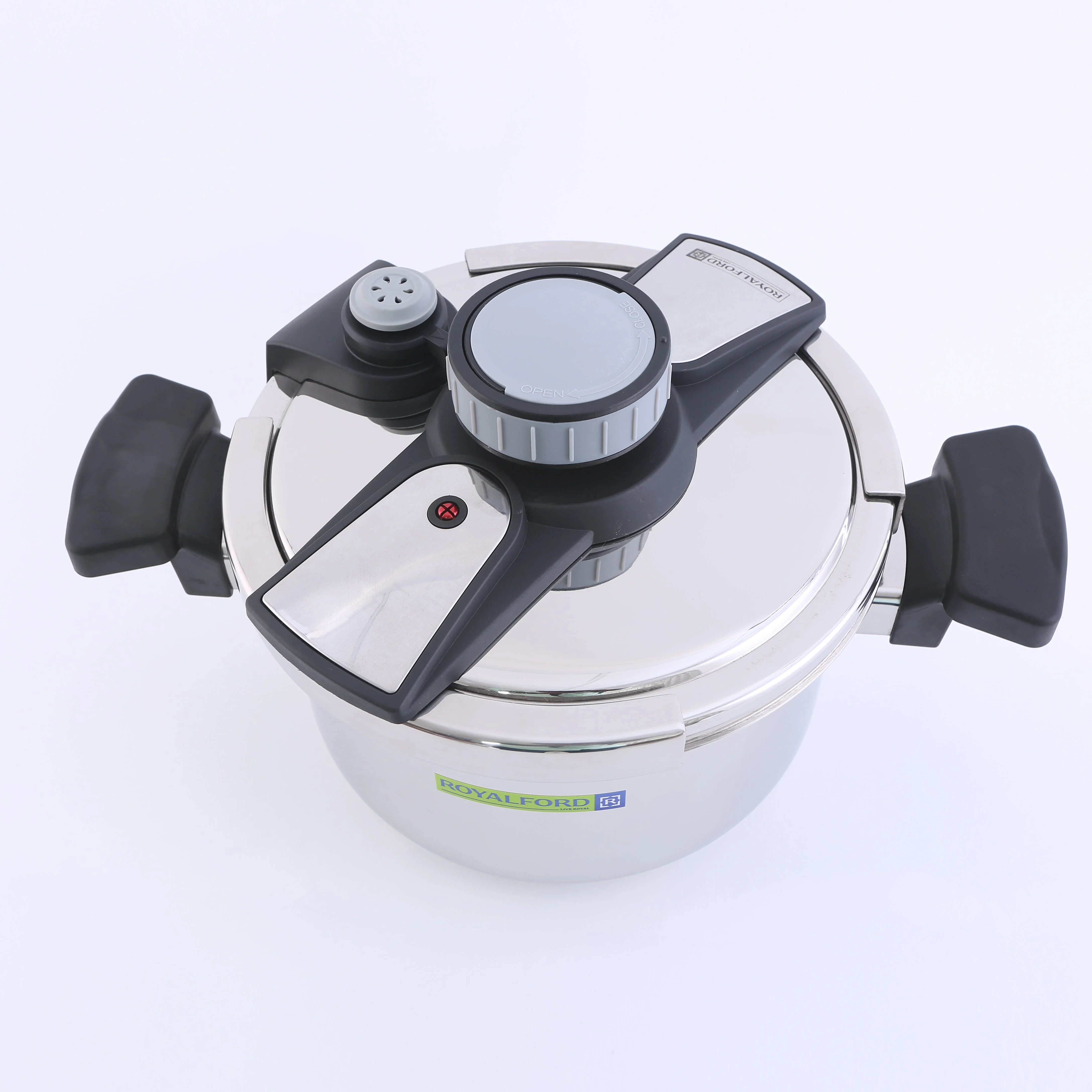 Royalford 7 Litre Stainless Steel Pressure Cooker RF7605 | Durable SS Body | Easy Lock Lid| Safety Valve & Precision Pressure Control Valve| Efficient For Family Cooking - Image 4