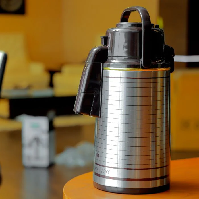 Royalford Airpot Flask, Double Wall Vacuum Insulation, 3L | RF10725 | 360 Rotating Base | Portable & Leak-Resistant | Pump Flask for Hot/ Cold Drinks, Tea, Coffee - Image 6