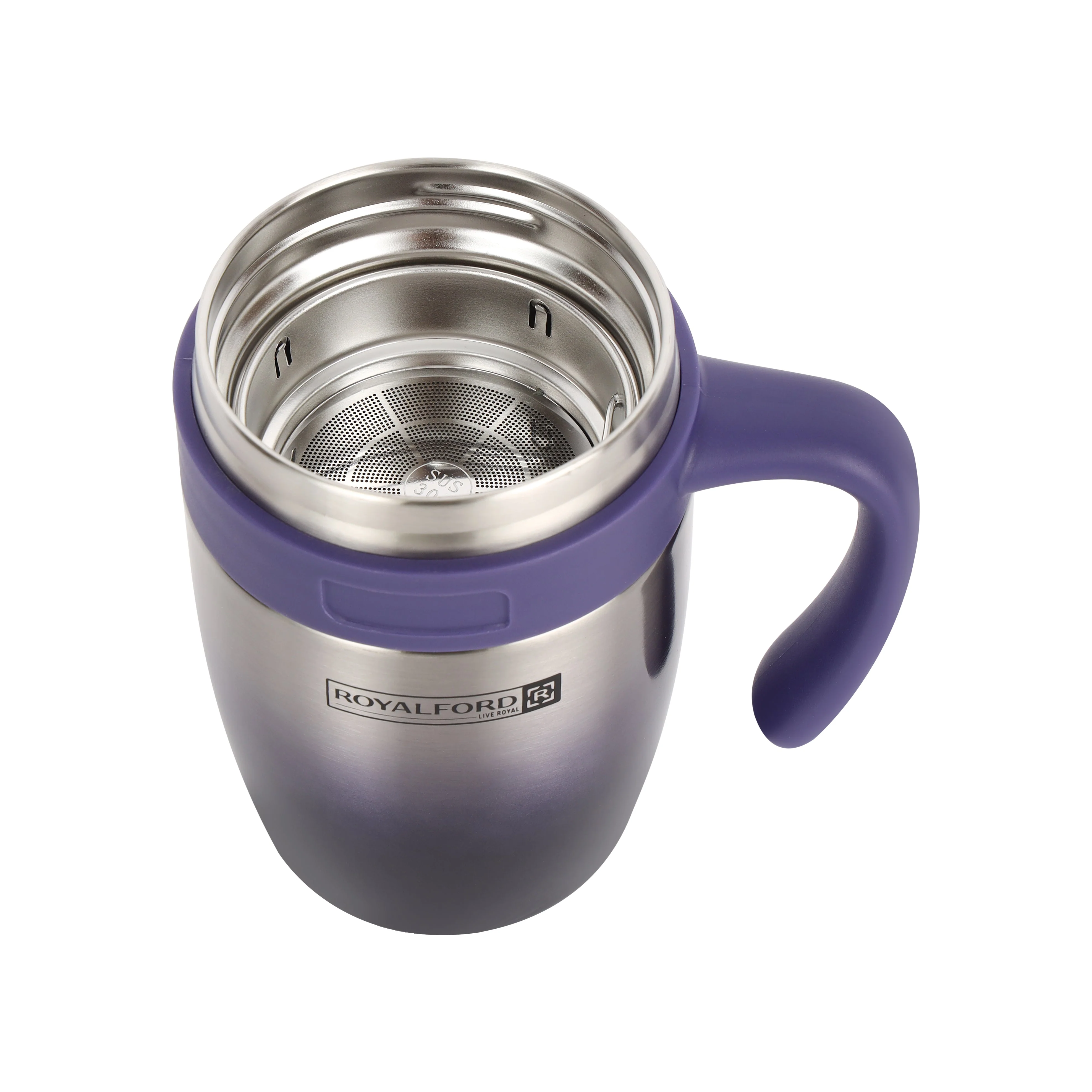 Royalford RF10181 Vacuum Mug 450ml | Premium Double Wall Stainless Steel Insulation | Long-Lasting Hot & Cold Temperature Retention | Secure Lock Lid | Travel-Friendly - Image 5