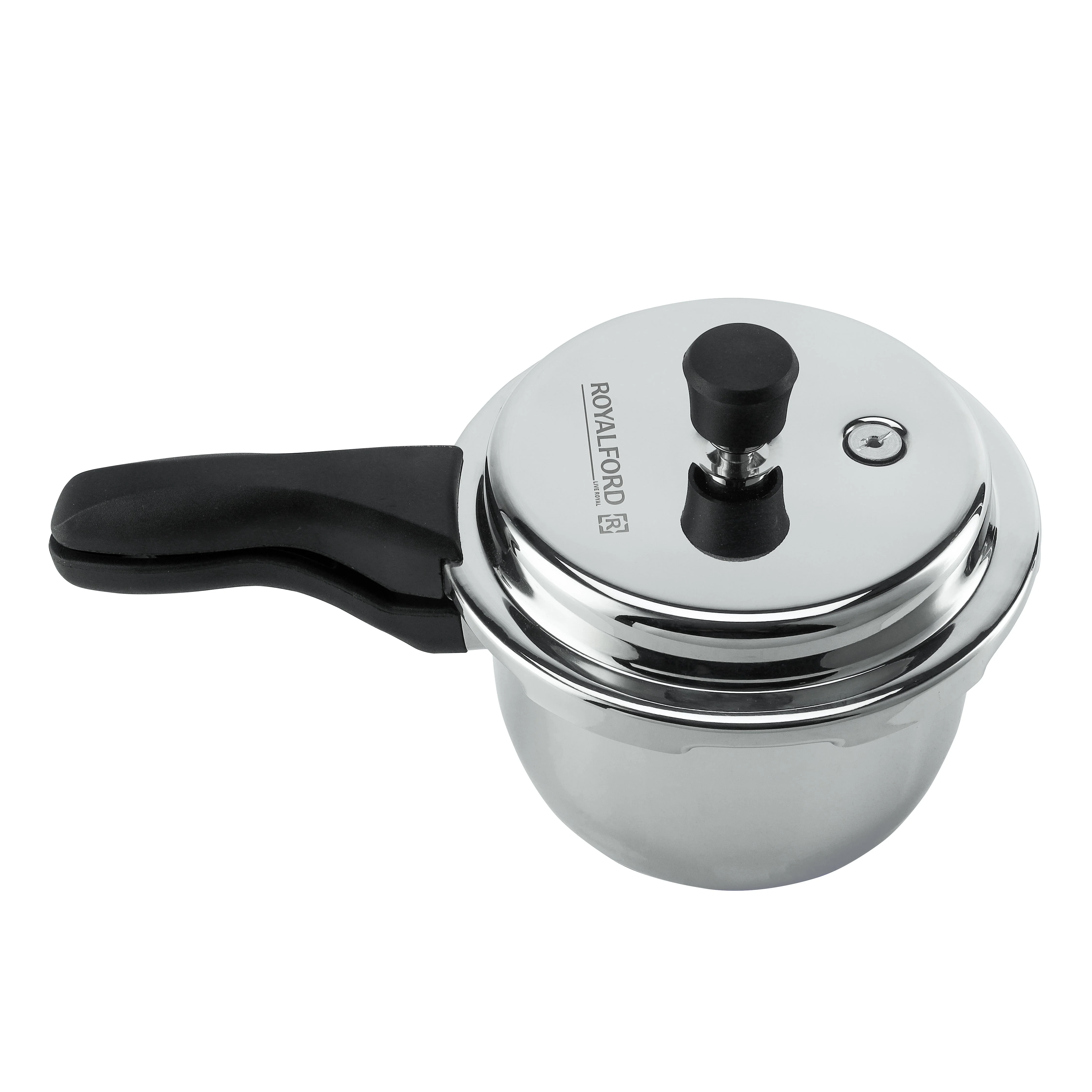 Royalford RF10184 Stainless Steel Pressure Cooker 3L | Premium SS304 Body| Whistling Weight Valve| Metallic Safety Plug| Gasket Release Safety System | Induction Base - Image 3