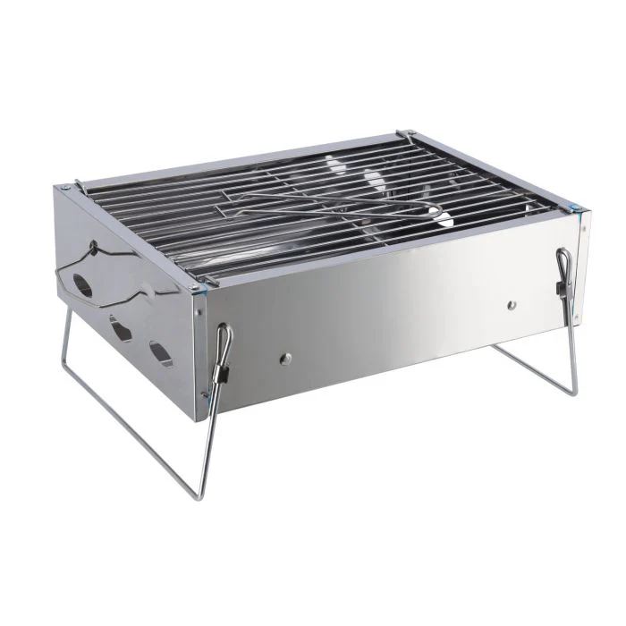 Royalford RF10361 Stainless Steel Portable Barbecue Stand with Grill | Foldable BBQ | Durable Stainless Steel Construction | Outdoor Cooking Grill for Camping & Travel - Image 4