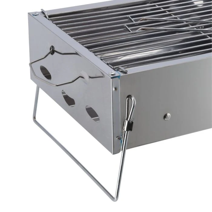 Royalford RF10361 Stainless Steel Portable Barbecue Stand with Grill | Foldable BBQ | Durable Stainless Steel Construction | Outdoor Cooking Grill for Camping & Travel - Image 5