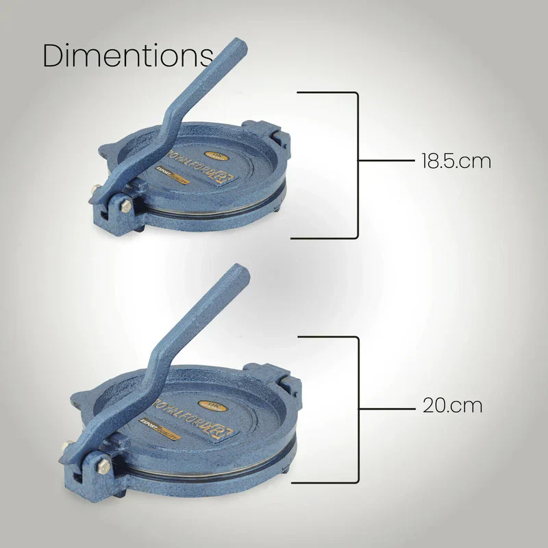 Royalford RF10407 Chapati Press | 18.5cm Heavy Cast Iron Body | Durable Stainless Steel Plate | Perfect for Roti, Poori & Tortilla | Easy Grip Handle | Non-Slip Base - Image 5