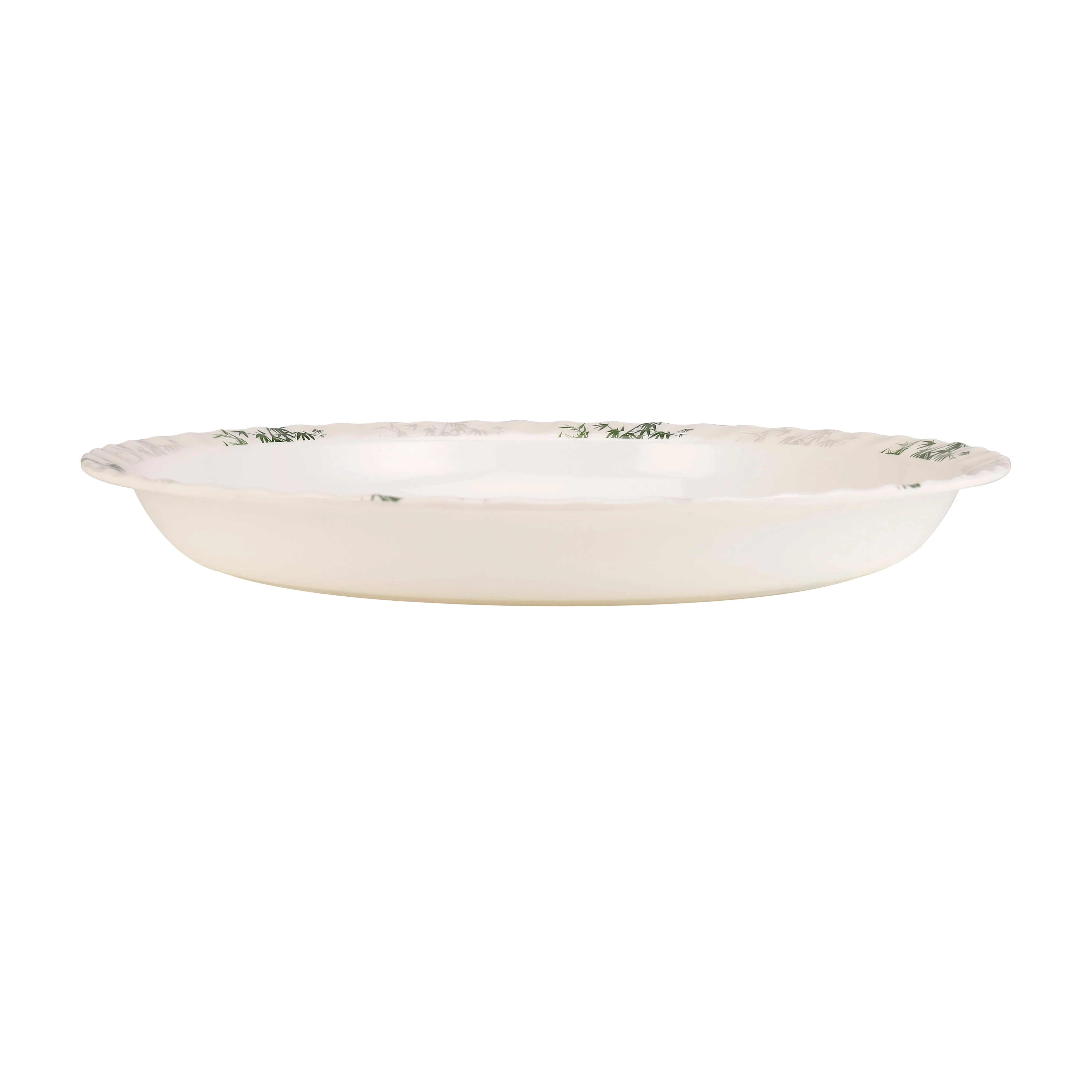 Royalford RF10417 18 Inch Melamine Round Tray | Elegant Bamboo Design Chip-Resistant Dishwasher Safe Serving Tray | Perfect for Home, Restaurant & Catering Use - Image 3