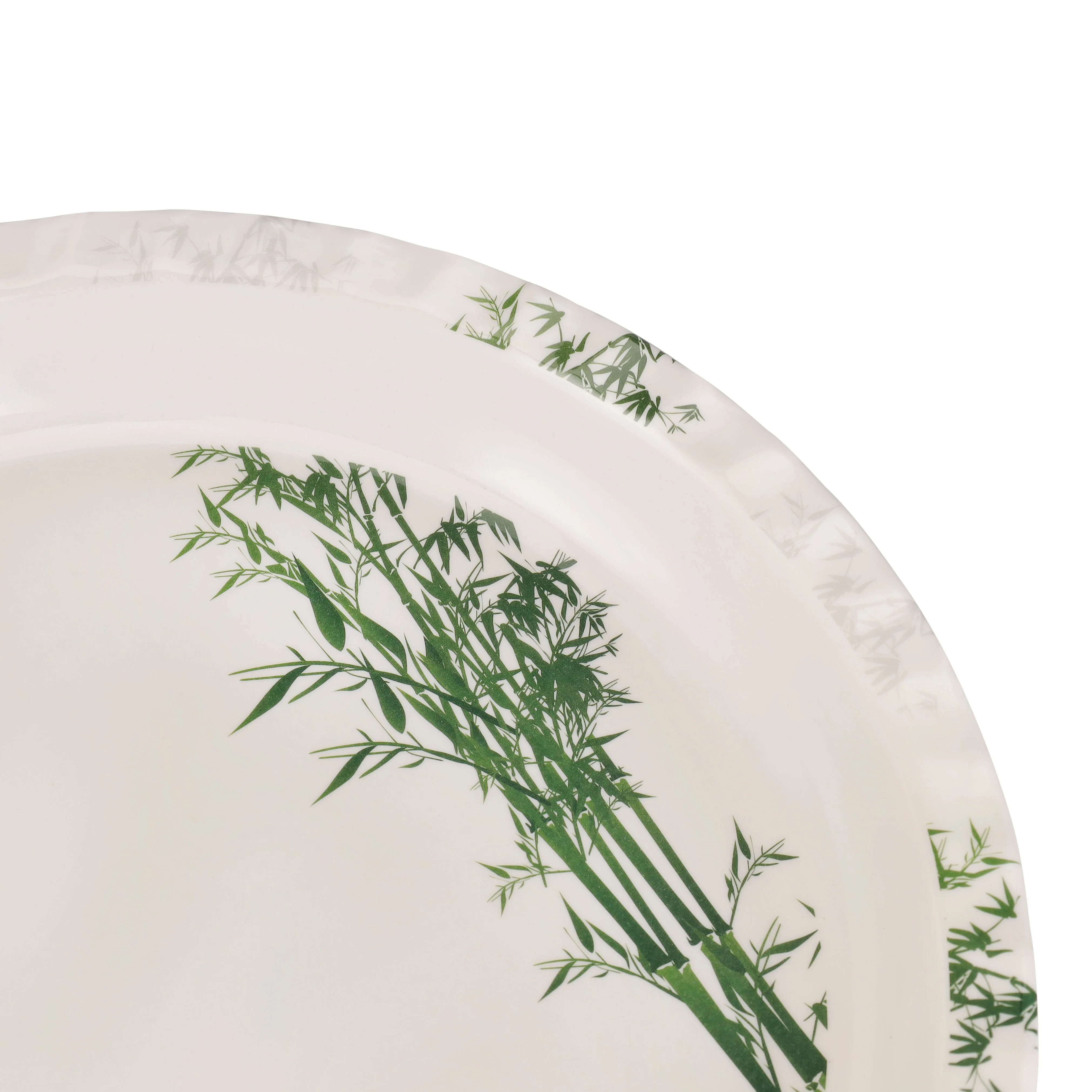 Royalford RF10417 18 Inch Melamine Round Tray | Elegant Bamboo Design Chip-Resistant Dishwasher Safe Serving Tray | Perfect for Home, Restaurant & Catering Use - Image 5