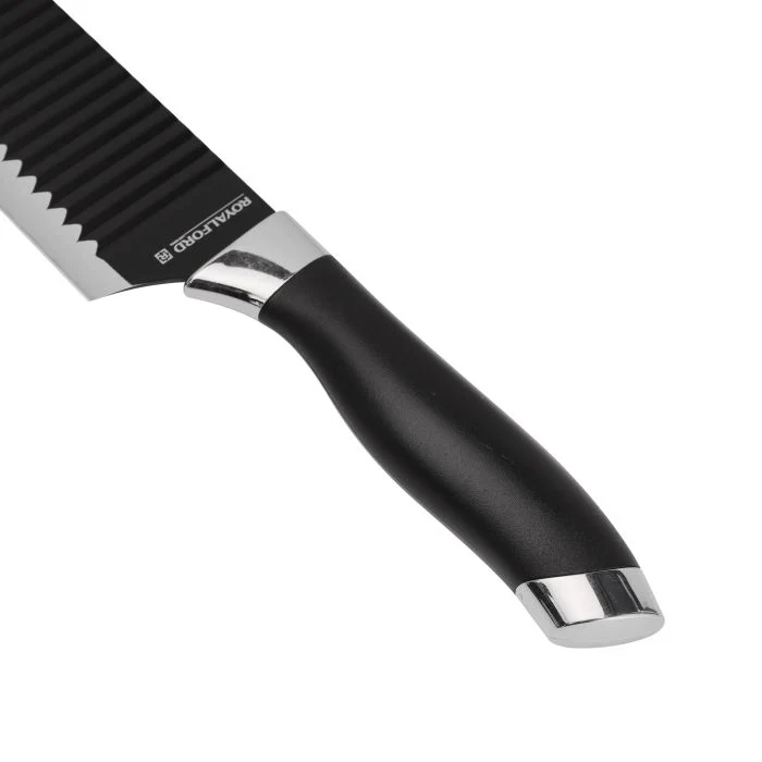 Royalford RF10461 Easycut 5 Pcs Kitchen Knife Set | Non-Stick Stainless Steel Blades| Extra Sharp Cutting Edge| Easy-Grip PP Handles & Finger Guard for Safe Cooking - Image 5