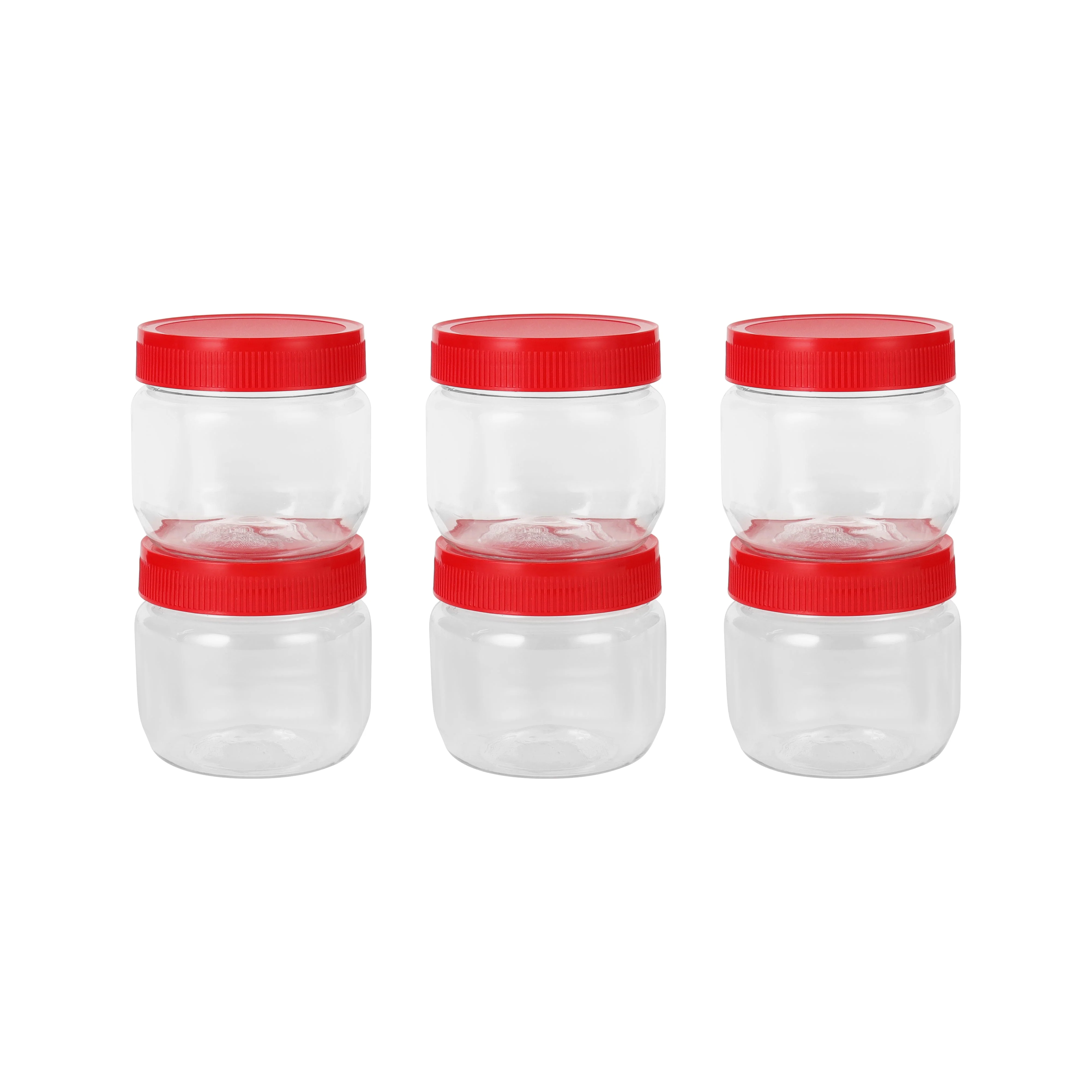 Royalford RF11223 250ML Airtight PET Jar Set 6PCS| BPA-free & leak-proof lids ensures safe storage| keeps food fresh, odor-free & ideal for snacks and dry items|