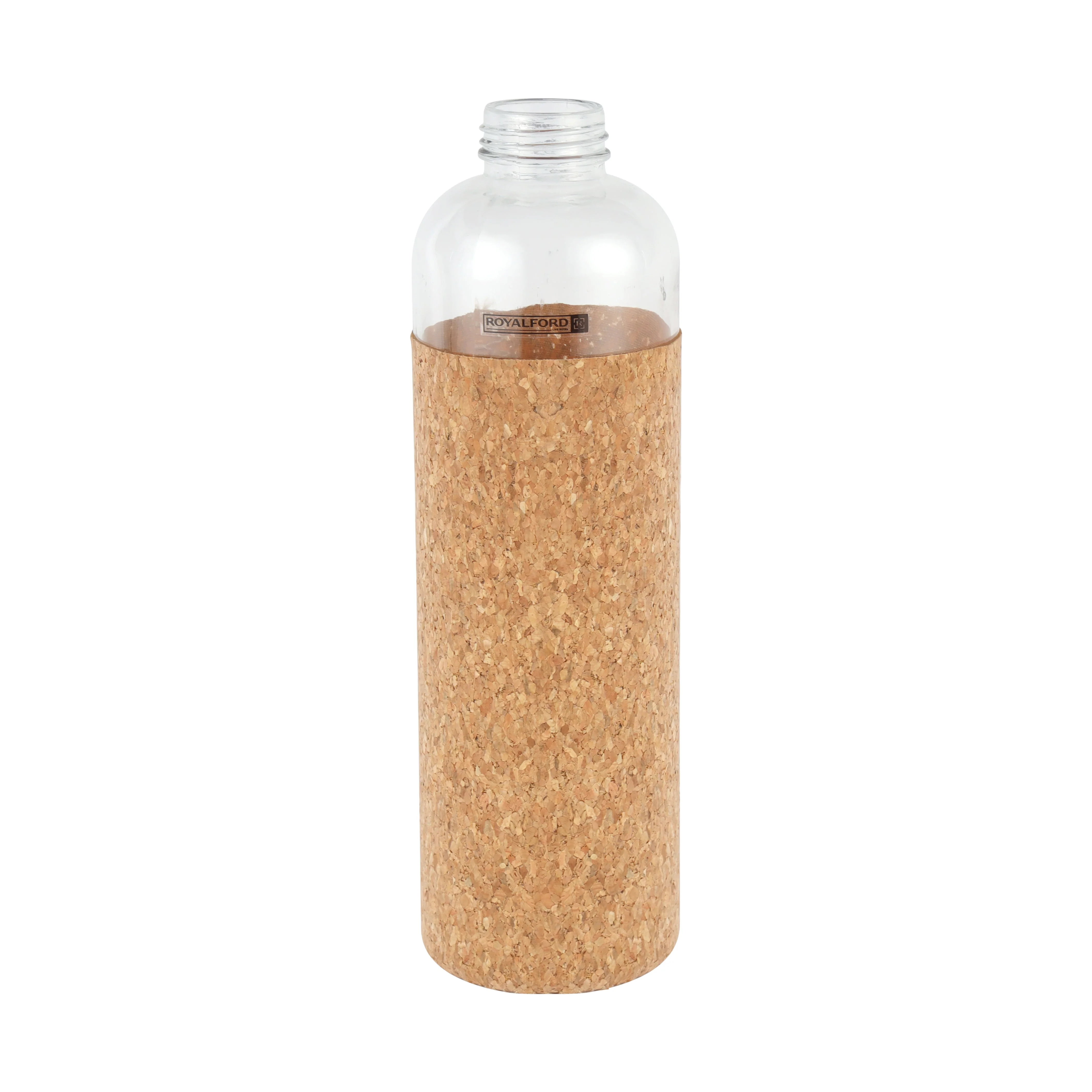 Royalford RF11927 Glass Water Bottle 1000ML | Protective Cork Sleeve and Bamboo Lid | BPA Free | Leak Resistant and Eco Friendly Reusable Drinking Glass Water Bottle - Image 3