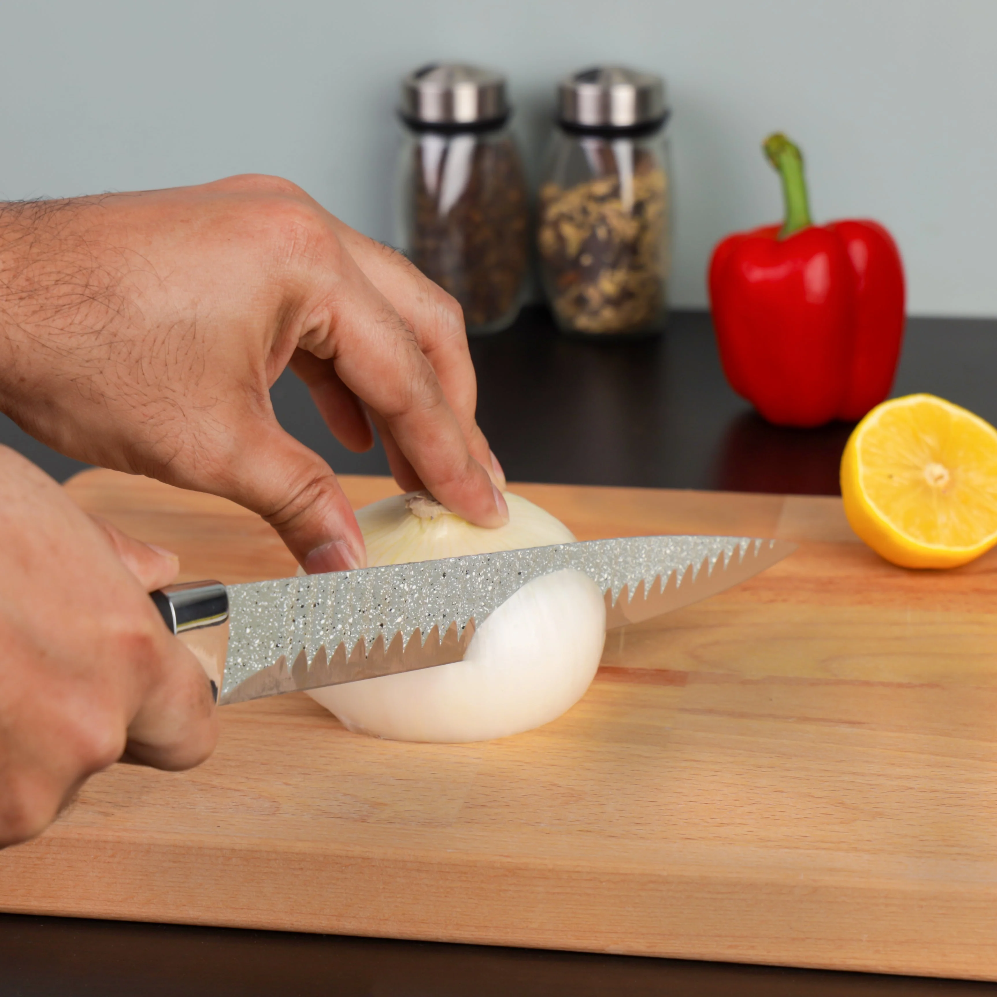 Royalford RF12008 8" Slicer Knife| extra-sharp stainless steel blade with non-stick coating & ergonomic PP handle| lightweight design & dishwasher-safe for daily use| - Image 5