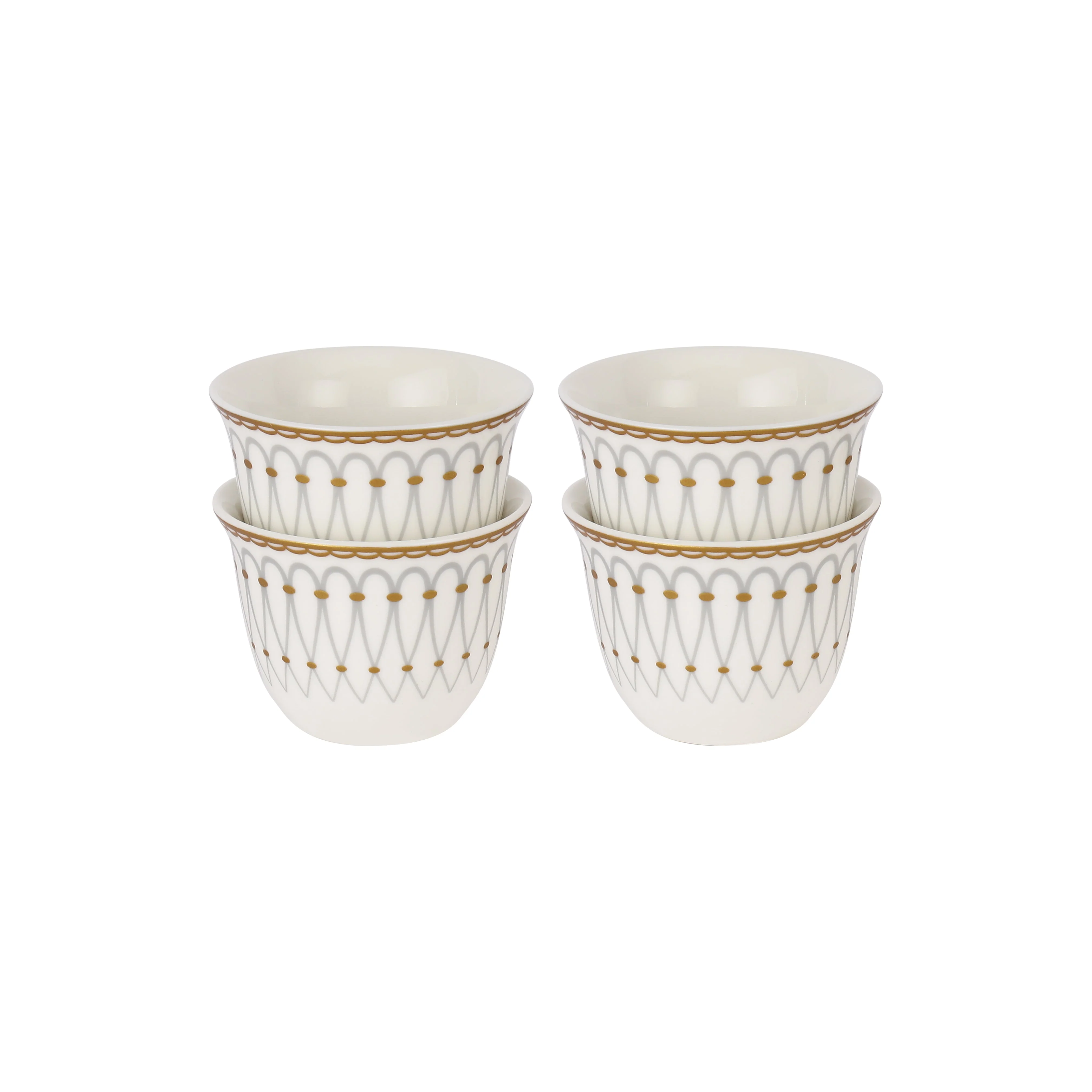 Royalford RF12115 Bone China Cawa Cup Set | 12PCS 80ml Premium Coffee Cups | Elegant Gold Design | Durable Luxury Cawa Cups for Home, Majlis & Gifting Occasions - Image 3