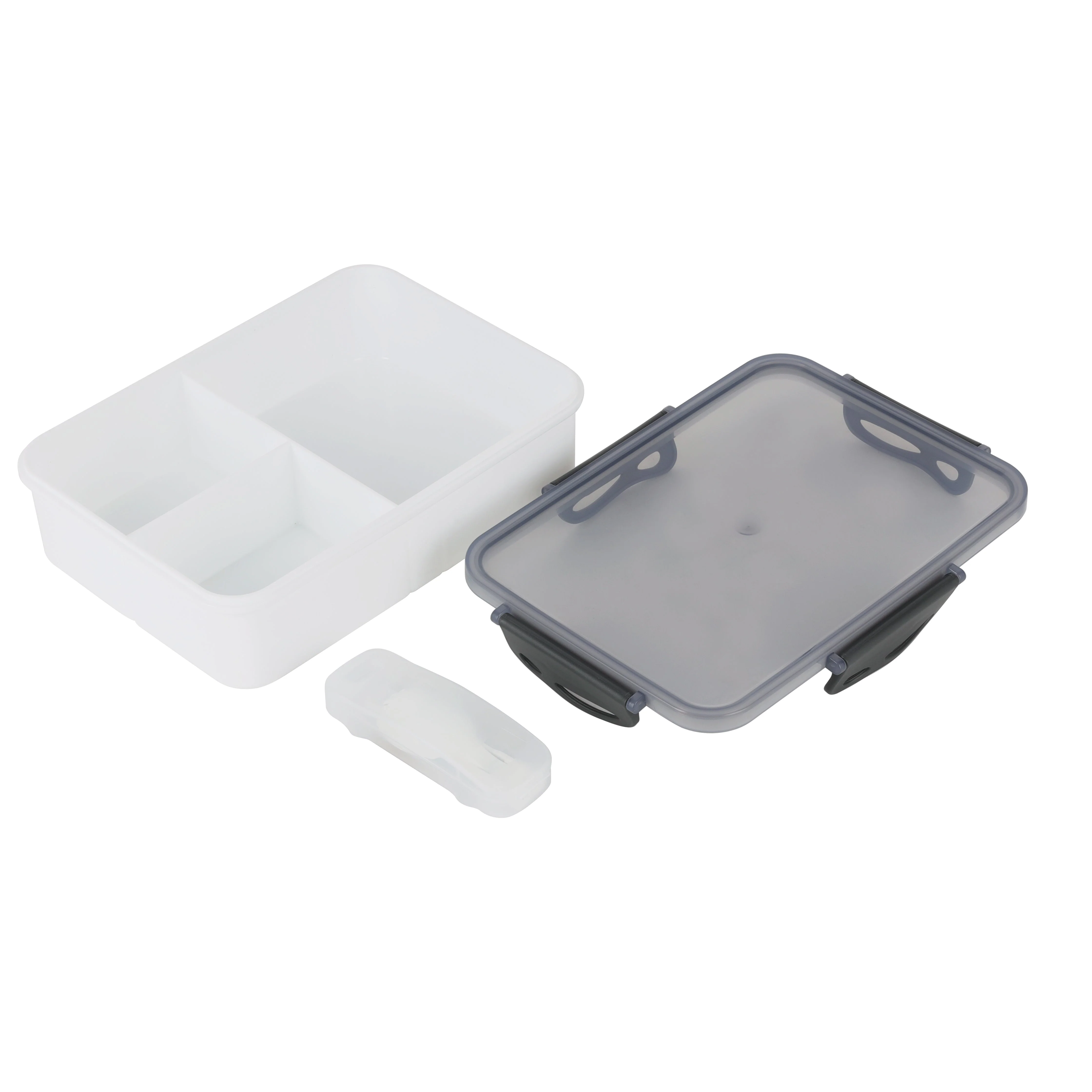 Royalford RF12191 Lunch Box 1600ml| Spoon & Holder 3 Compartment Leak Proof BPA Free Food Grade| PPE Freezer Safe Durable Food Storage Container for Office School Travel| - Image 4