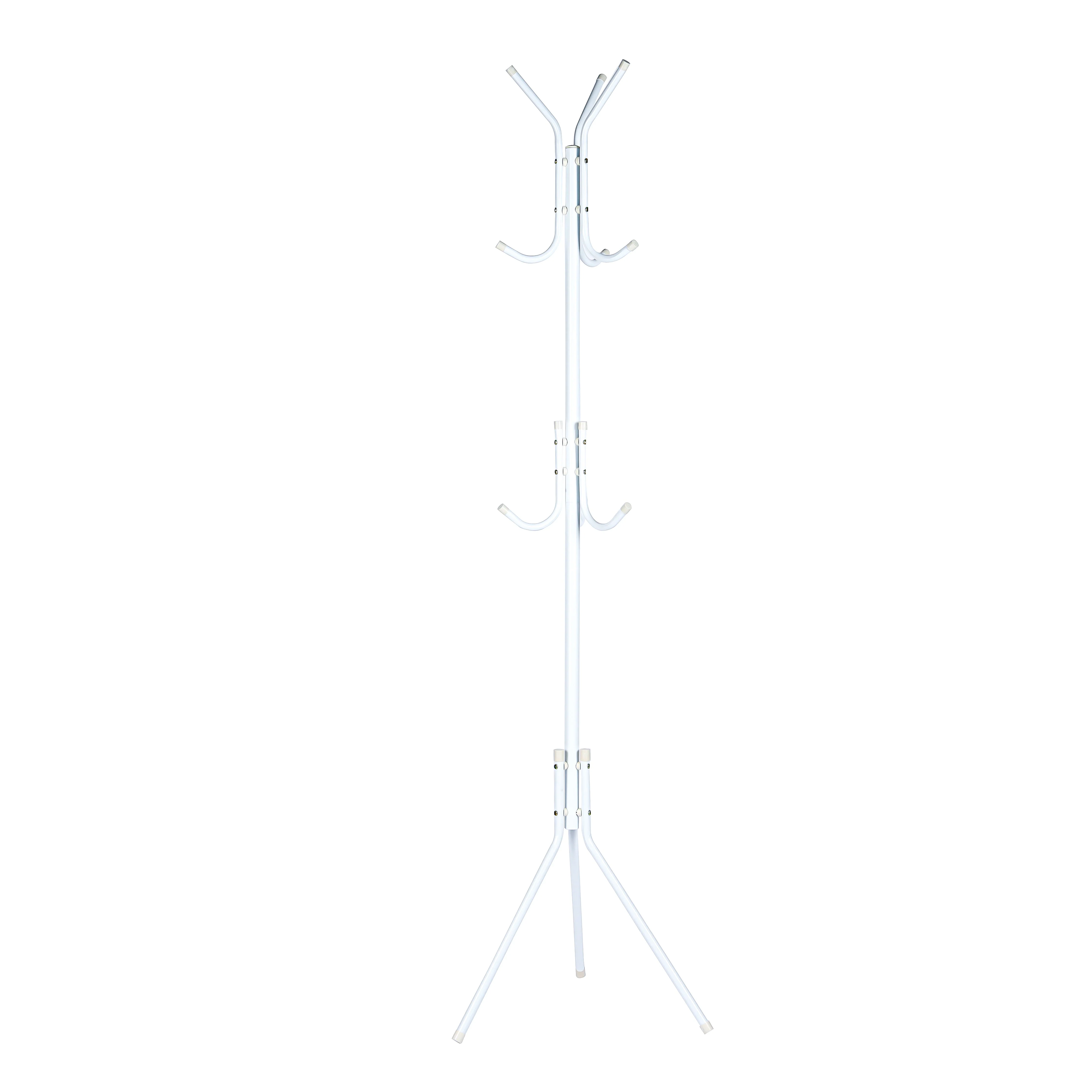 Royalford RF12430 Clothes Hanger Stand with 8 Hooks | Heavy Duty Metal Coat Rack | Stable Tripod Base | Capped Hooks & Anti-Slip Floor Protection for Home & Office Use - Image 2