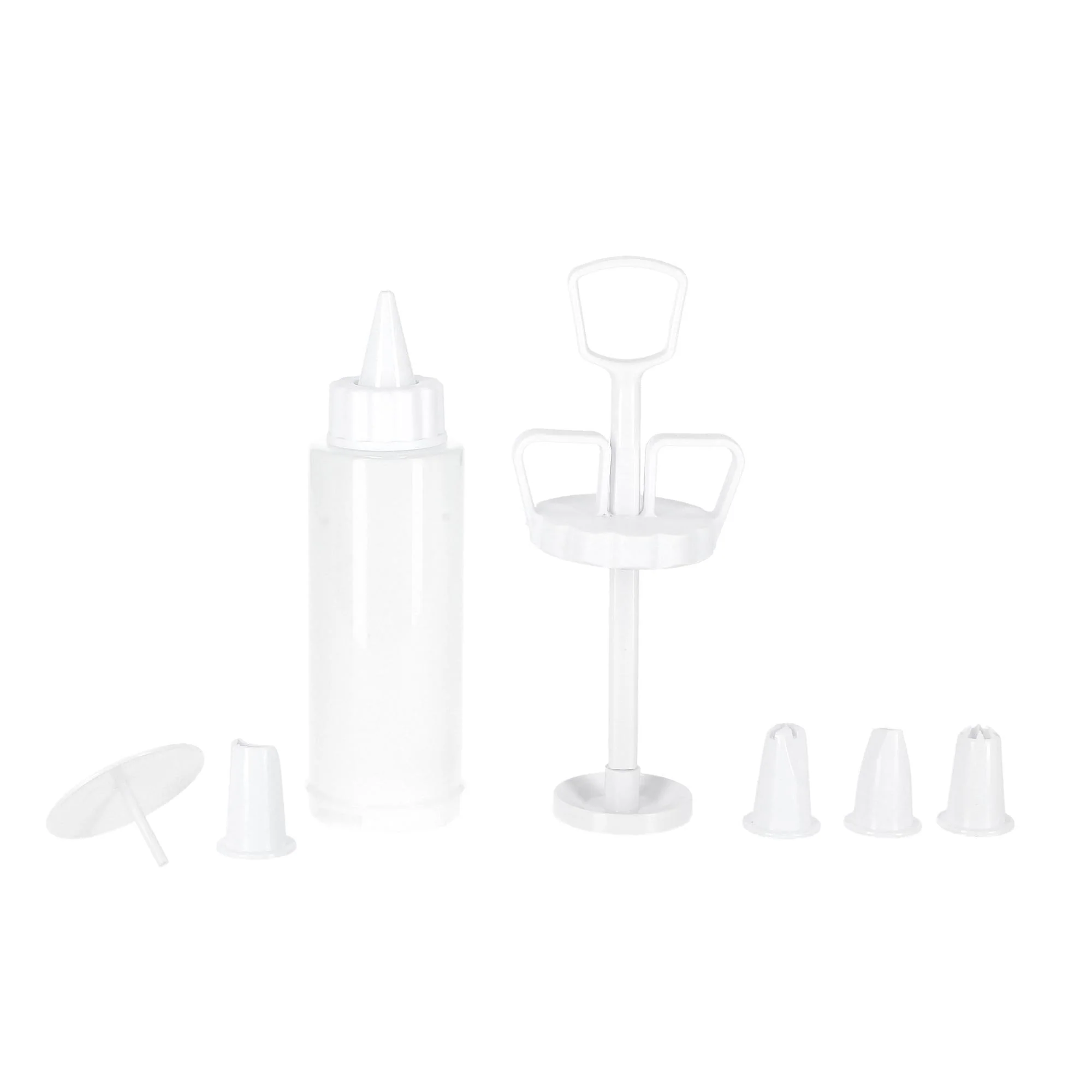 Royalford RF1662-IS5 icing syringe set with 5 nozzles | flower nail, made from durable PP material and ideal for cake decorating| icing designs, and baking use| - Image 5