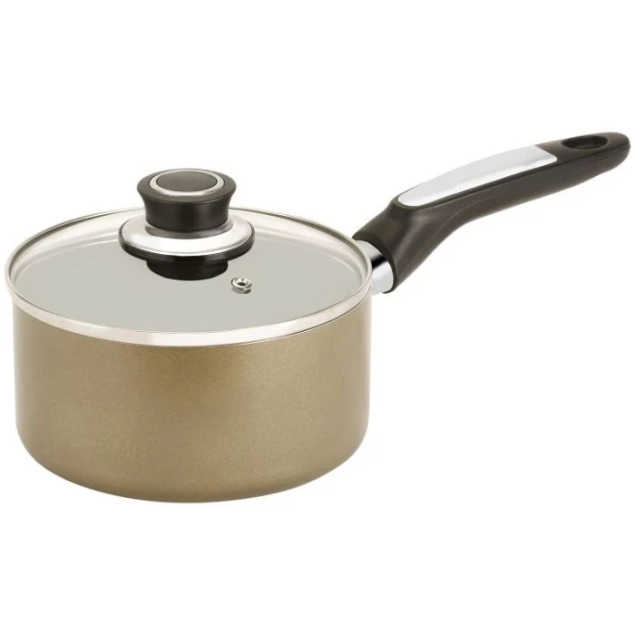 Royalford RF2962 20cm Non-Stick Enamel Aluminium Saucepan with Glass Lid - Portable Cool Touch Handle with Hanging Loop | Induction & Dishwasher Safe|Healthy Cooking | Ideal for Home Hotel & More - Image 2