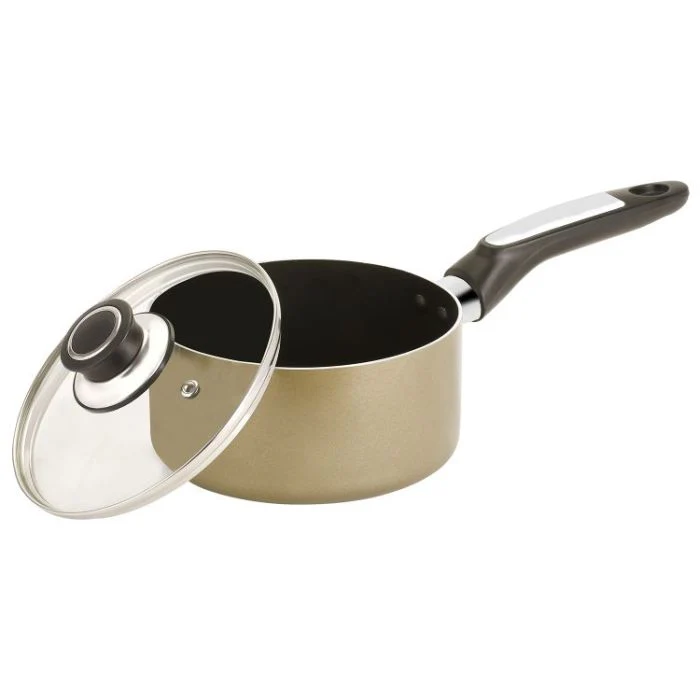 Royalford RF2962 20cm Non-Stick Enamel Aluminium Saucepan with Glass Lid - Portable Cool Touch Handle with Hanging Loop | Induction & Dishwasher Safe|Healthy Cooking | Ideal for Home Hotel & More - Image 3