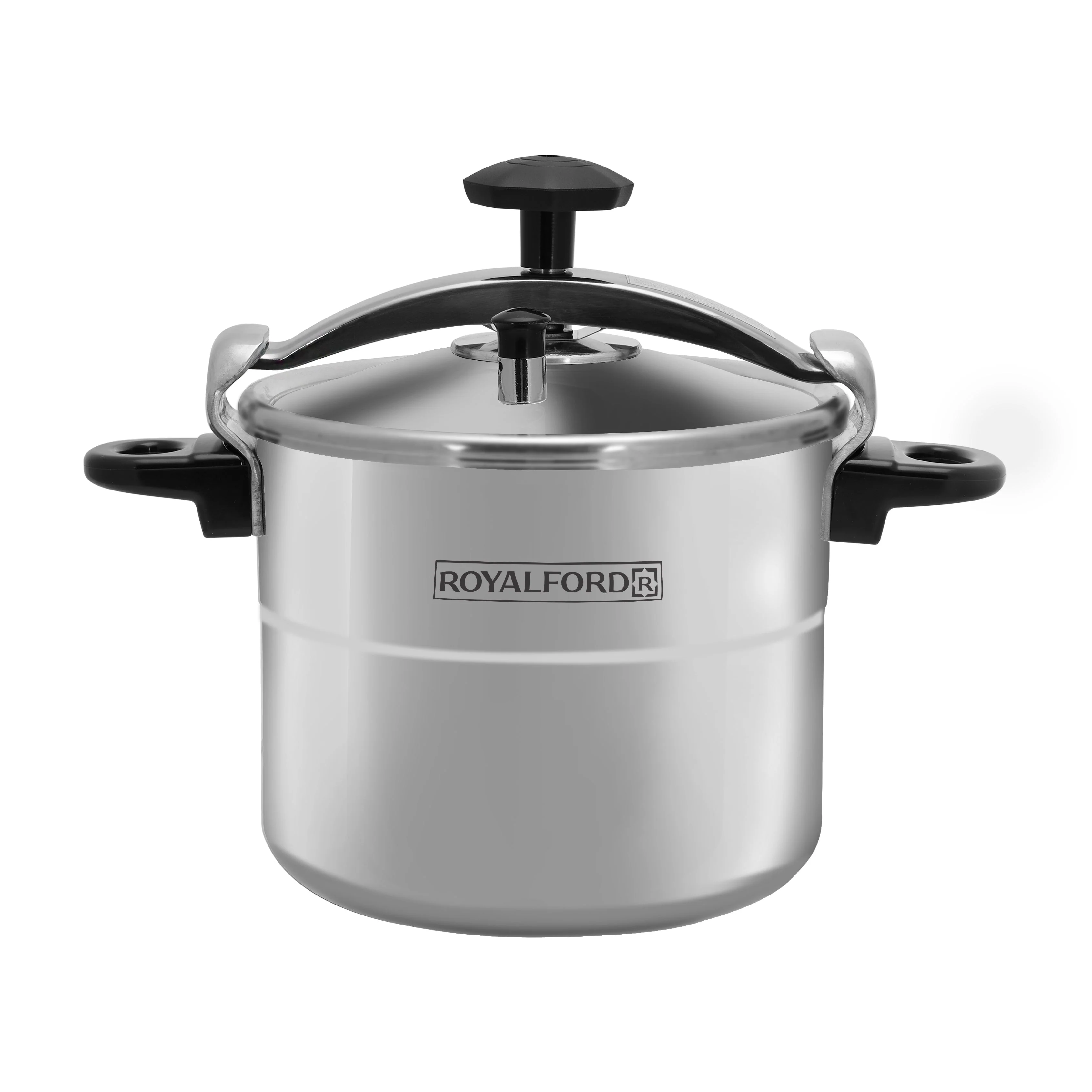 Royalford RF35SPC11 11L Aluminium Alloy Pressure Cooker | Multi-Safety Device | Secure Sealing Ring | Heavy-Duty 3-Ply Base | Durable & Efficient Large-Capacity Cooker