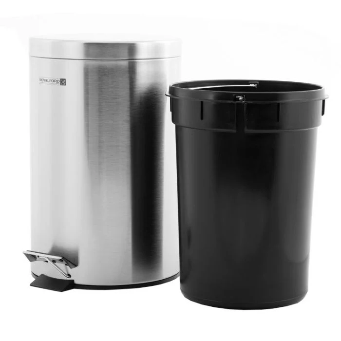 Royalford RF5125 5L Kitchen Pedal Trash Bin | Stainless Steel Rubbish Bin with Soft Close Lid, Foot Pedal, Flat Lid & Strong Plastic Inner Bucket | Fingerprint Proof & Rust Resistant |Odor Free & Hygienic - Image 5