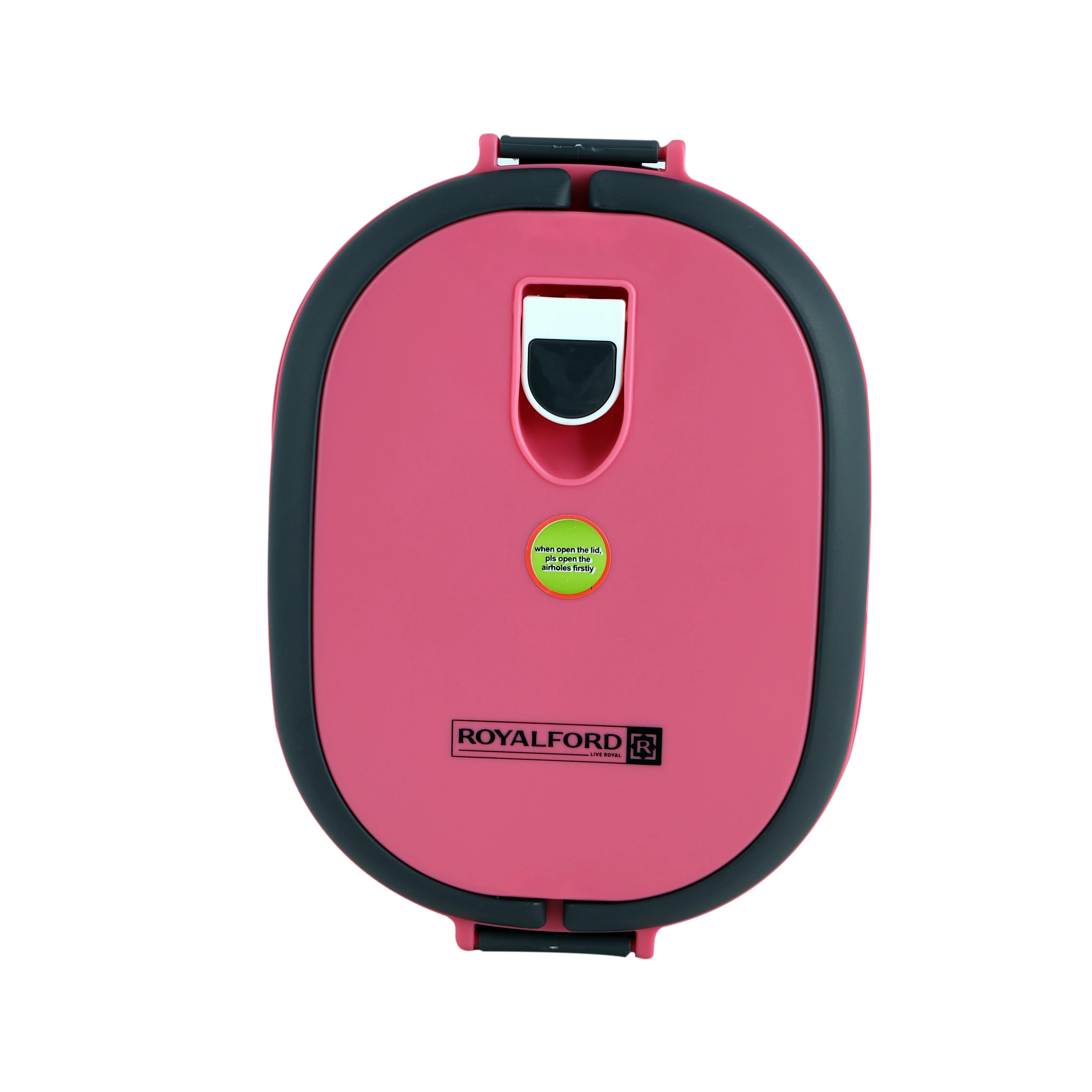 Royalford RF5652 0.9L Stainless Steel Lunch Box | Insulated Food Container with Secure Lock Lid | Durable Outer Body | Leak-Resistant Design for Office, School & Travel
