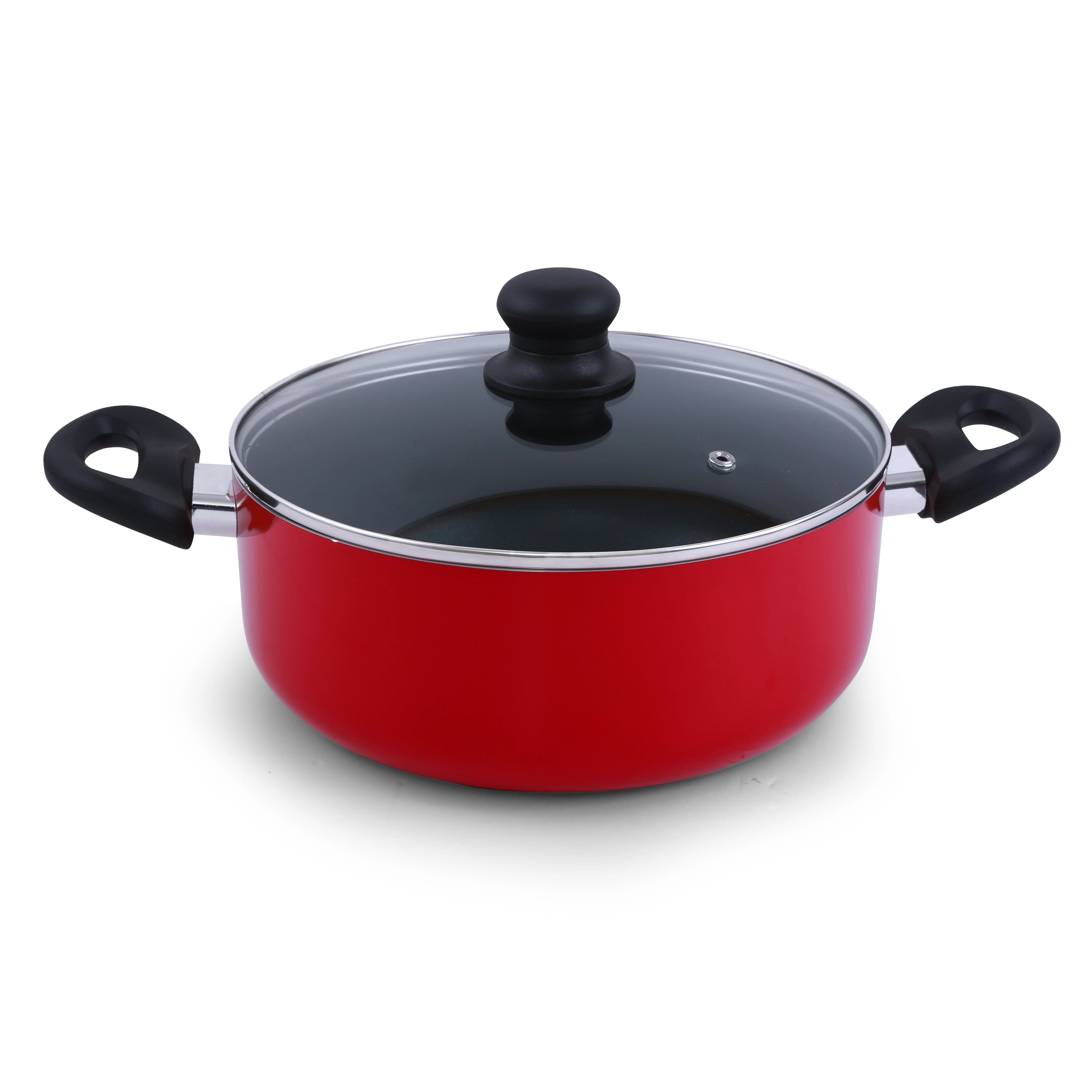 Royalford RF6082 8-Piece Non-Stick Cookware Set | Glass Lids| 24cm Frypan| 18cm Saucepan| 20cm & 24cm Casseroles| Durable Aluminium Set for Daily Healthy Cooking - Image 3