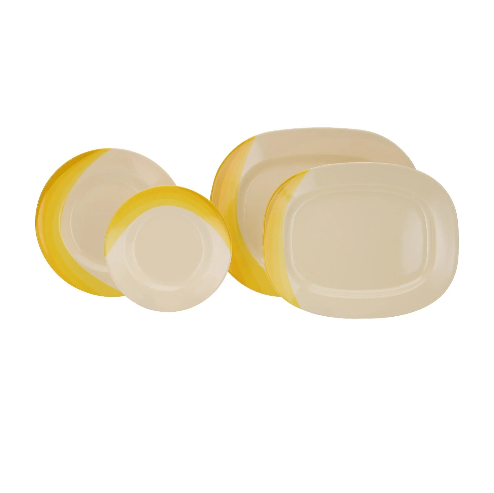 Royalford RF8102 64-Piece Melamine Dinner Set | Ribble Design| Break-Resistant & Lightweight Tableware | Assorted Plates, Bowls, Spoons| Perfect for Everyday Dining - Image 3
