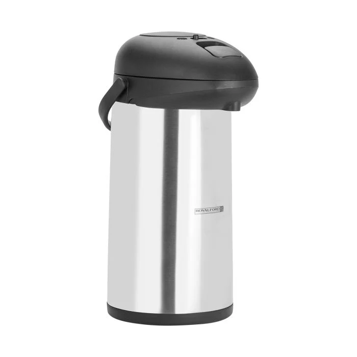 Royalford RF8336 3L Stainless Steel Airpot Flask - Heat Insulated Thermos for Keeping Hot/Cold Retention, Double-Wall for Coffee, Hot Water, Tea, Beverage | Ideal for Commercial & Outings - Image 3