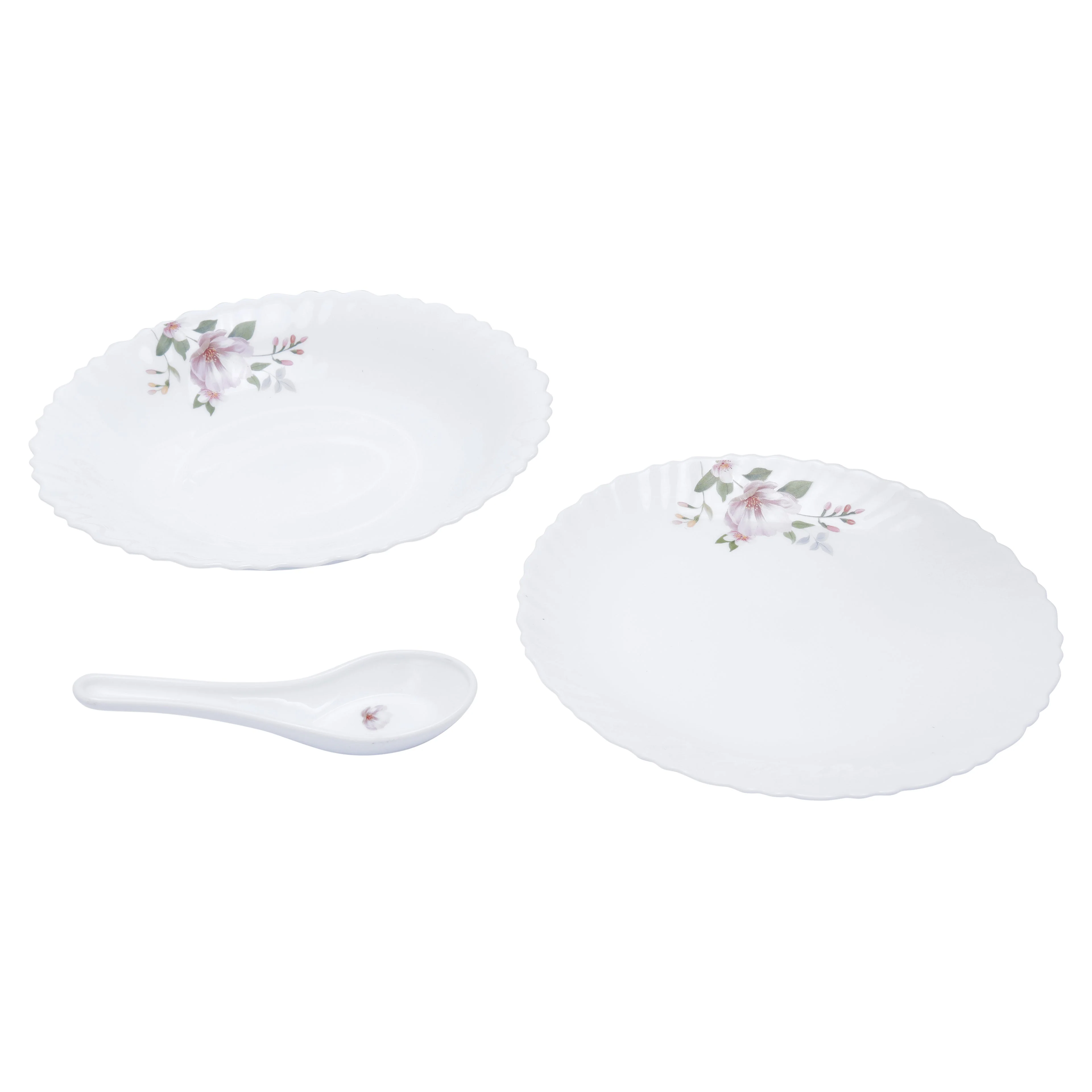 Royalford RF8985 34-Piece Opalware Dinner Set | Elegant Floral Design | Lightweight| Break-Resistant Tableware | Microwave Safe| Stylish Opal Dining Set for Daily Use - Image 5