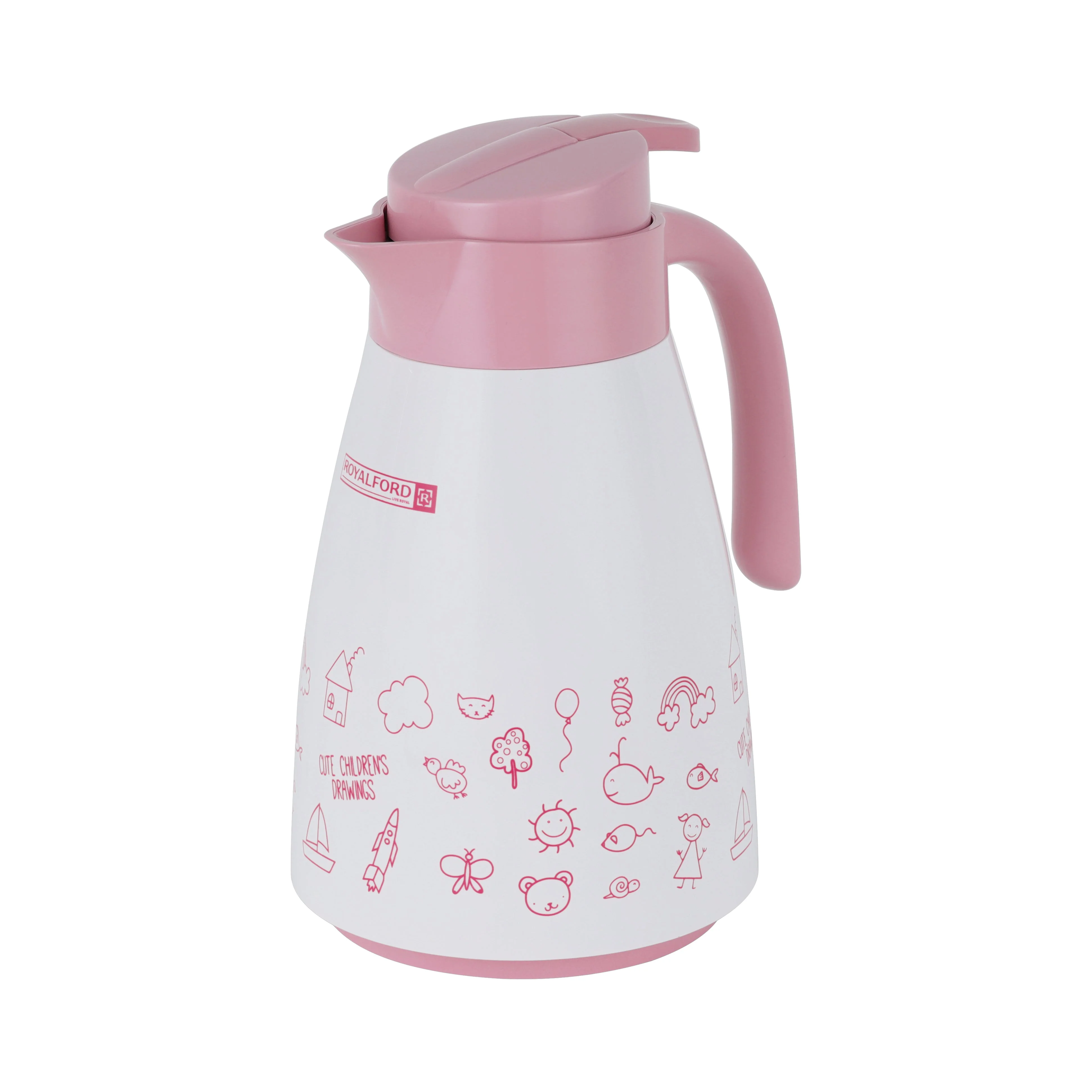 Royalford Vacuum Flask with Glass Liner - Thermos Flask with Double Wall Design | Jug Flask, 14 Hours Hot & 36 Hours Cool Retention | Perfect for Coffee, Water, Milk & More