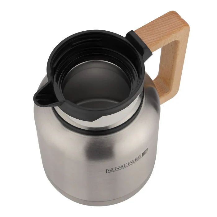 Stainless Steel Vacuum Jug with Wooden Handle, 1.2L, RF10170 | Thermal Insulated Airpot | Keep Drinks Hot & Cold up to Hours | Portable & Leak Proof Thermal Flask - Image 4