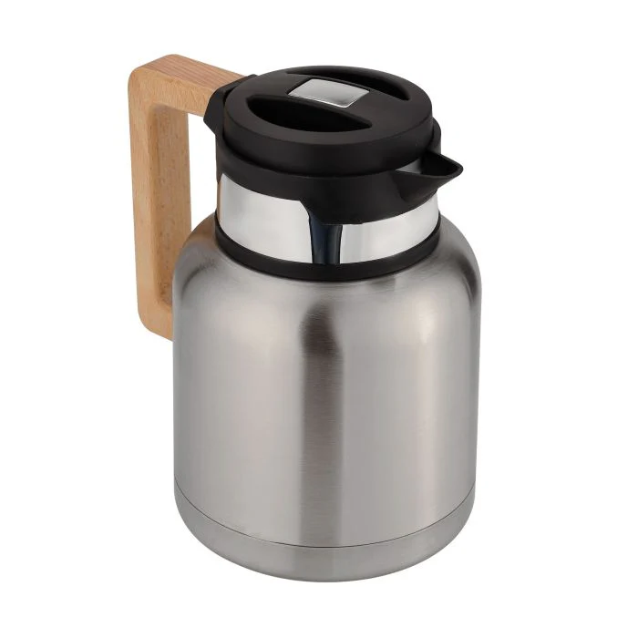Stainless Steel Vacuum Jug with Wooden Handle, 1.5L, RF10171 | Thermal Insulated Airpot | Keep Drinks Hot & Cold up to Hours | Portable & Leak Proof Thermal Flask - Image 2