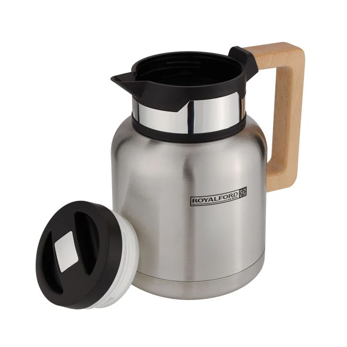 Stainless Steel Vacuum Jug with Wooden Handle, 1.5L, RF10171 | Thermal Insulated Airpot | Keep Drinks Hot & Cold up to Hours | Portable & Leak Proof Thermal Flask - Image 5