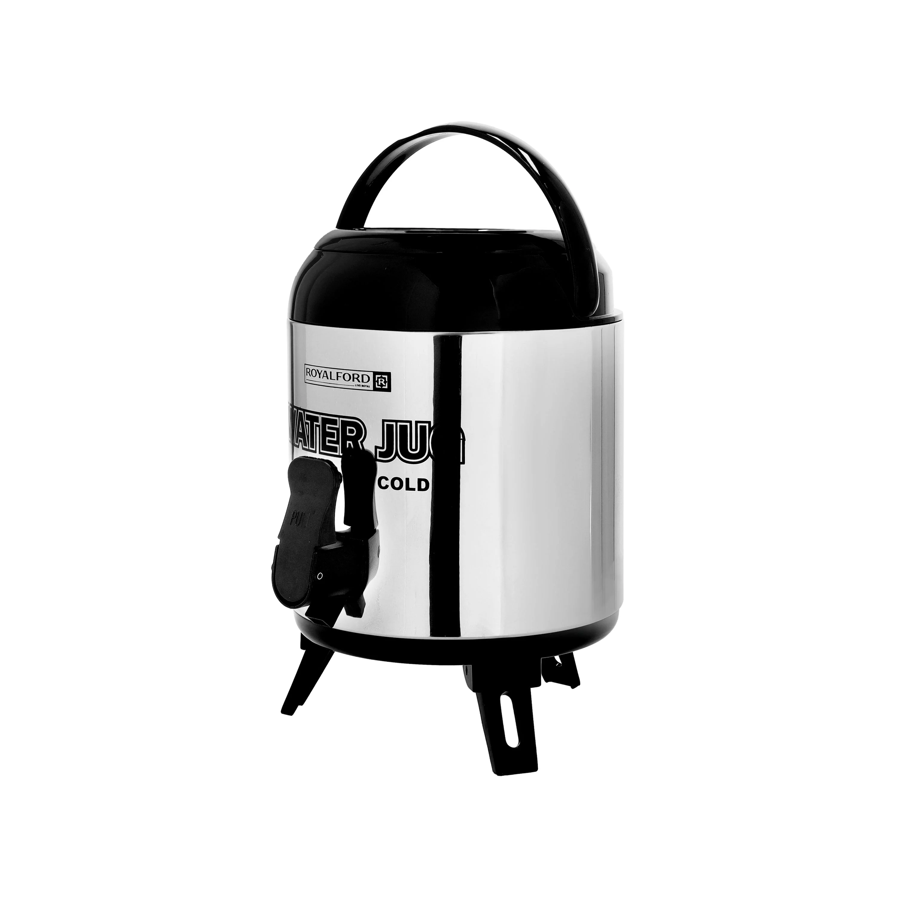 Supreme Thermos Flask, Double Wall Stainless Steel, RF10212 | 2.80L, PU Foam Insulation, Keeps Drink Hot or Cold | 410 SS Body & 201 SS Inner | Carry Handle, Collapsible Feet | Excellent for The Home or Office