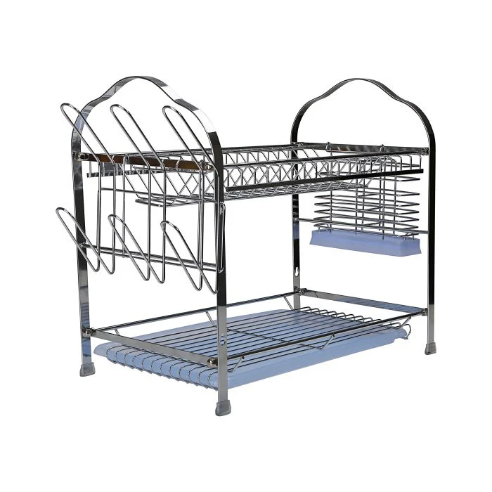 Wall Hanging Dish Rack, 2-Tier Dish Drainer, RF2563 | Draining Board with Removable Tray | Utensil Holder | Compact & Easy to Assemble Organization Shelf - Image 3
